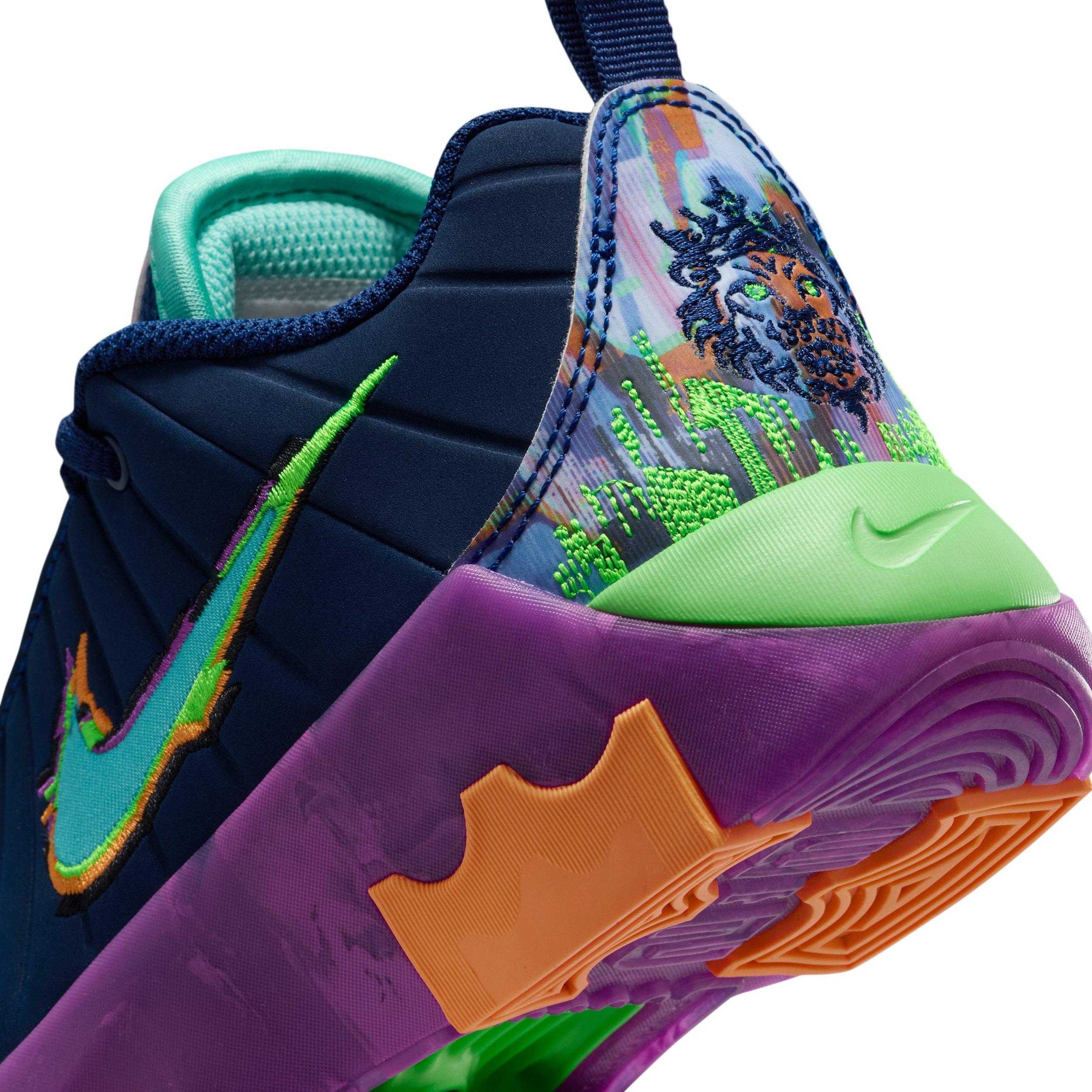 Nike LeBron Witness 9 Preschool Boys' "Blue Void/Purple/Green Strike/Turquoise" Basketball Shoe