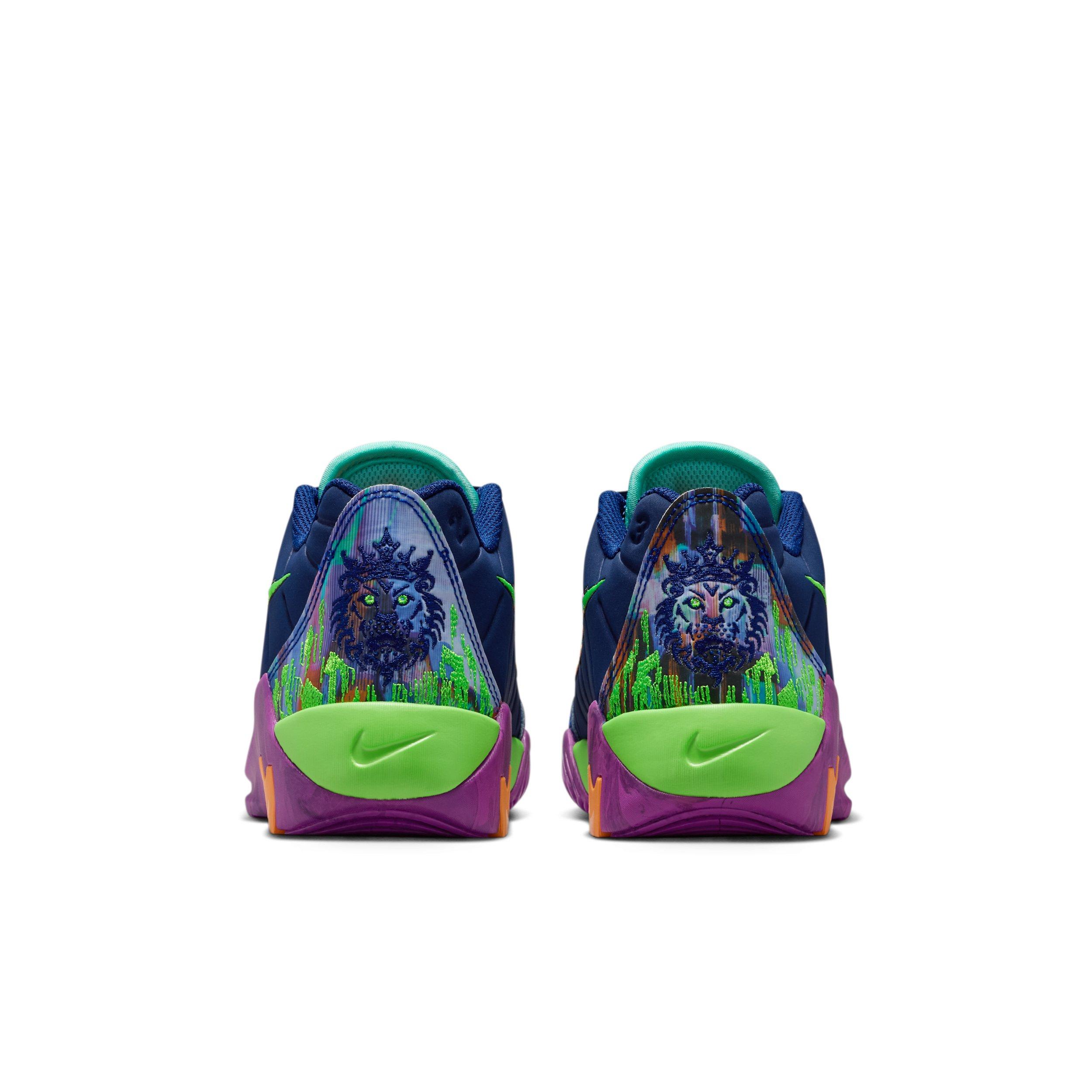 Nike LeBron Witness 9 Grade School Boys' "Blue Void/Purple/Green Strike/Turquoise" Basketball Shoe