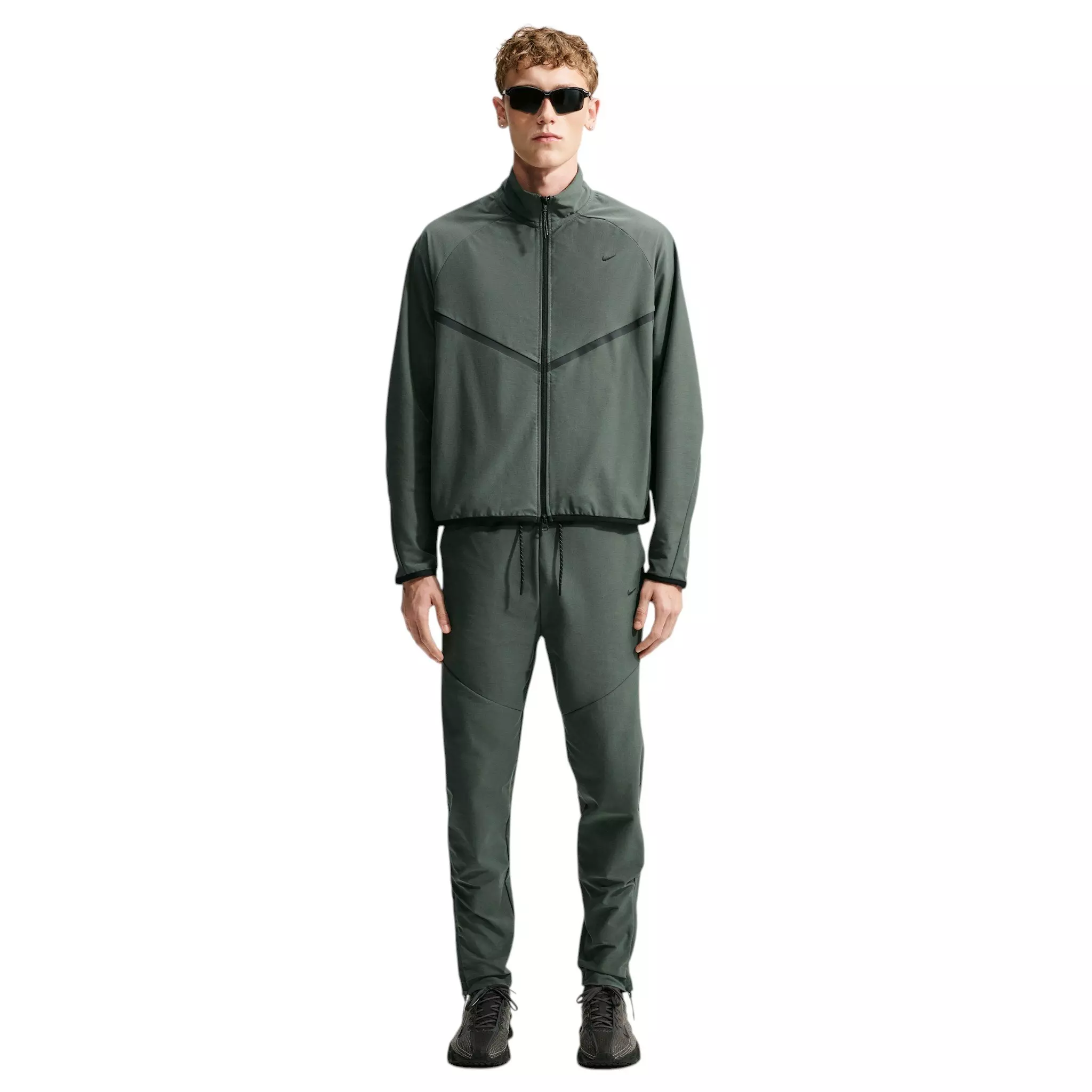 Nike Men's Sportswear Tech Dri-FIT Shori Knit Track Jacket - Camo Green/Black - GREEN/BLACK