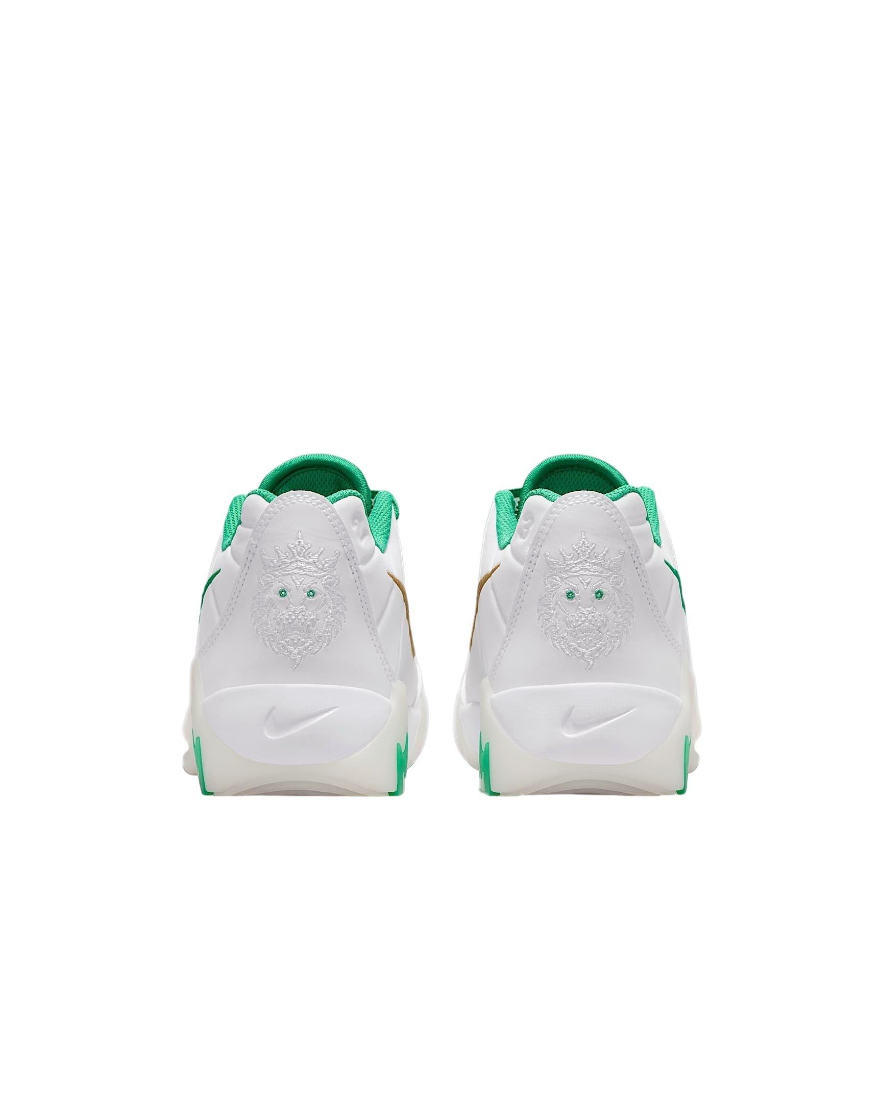 Nike LeBron Witness 9 Grade School Boys' "White/White/Metallic Gold/Stadium Green" Basketball Shoe