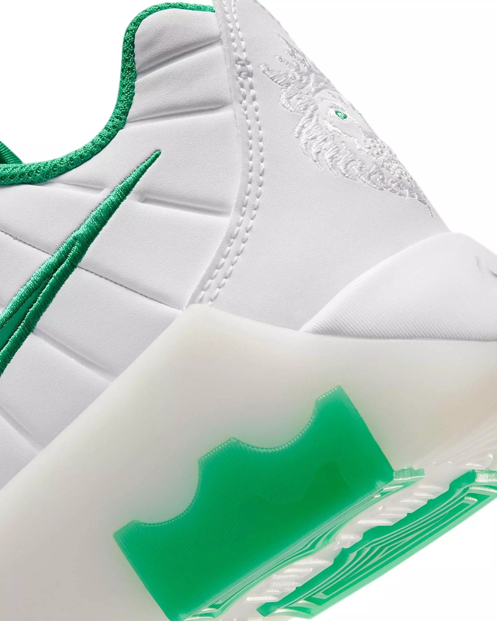 Nike LeBron Witness 9 "White/White/Metallic Gold/Stadium Green" Grade School Boys' Basketball Shoe - WHITE/WHITE/GOLD/GREEN