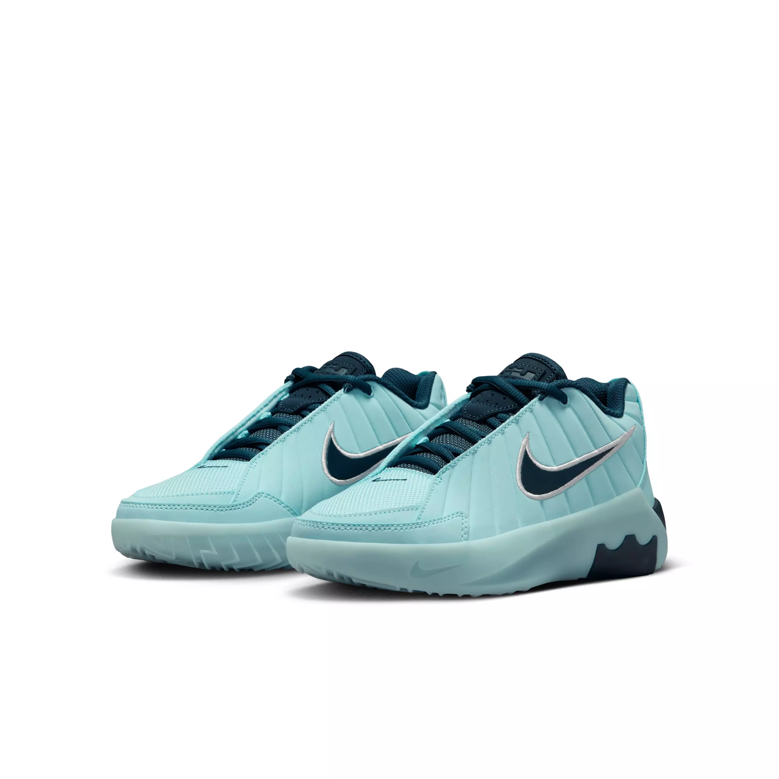 Nike LeBron Witness 9 "Glacier Ice/Glacier Blue/Silver/Navy" Grade School Boys' Basketball Shoe - ICE/BLUE/SILVER/NAVY