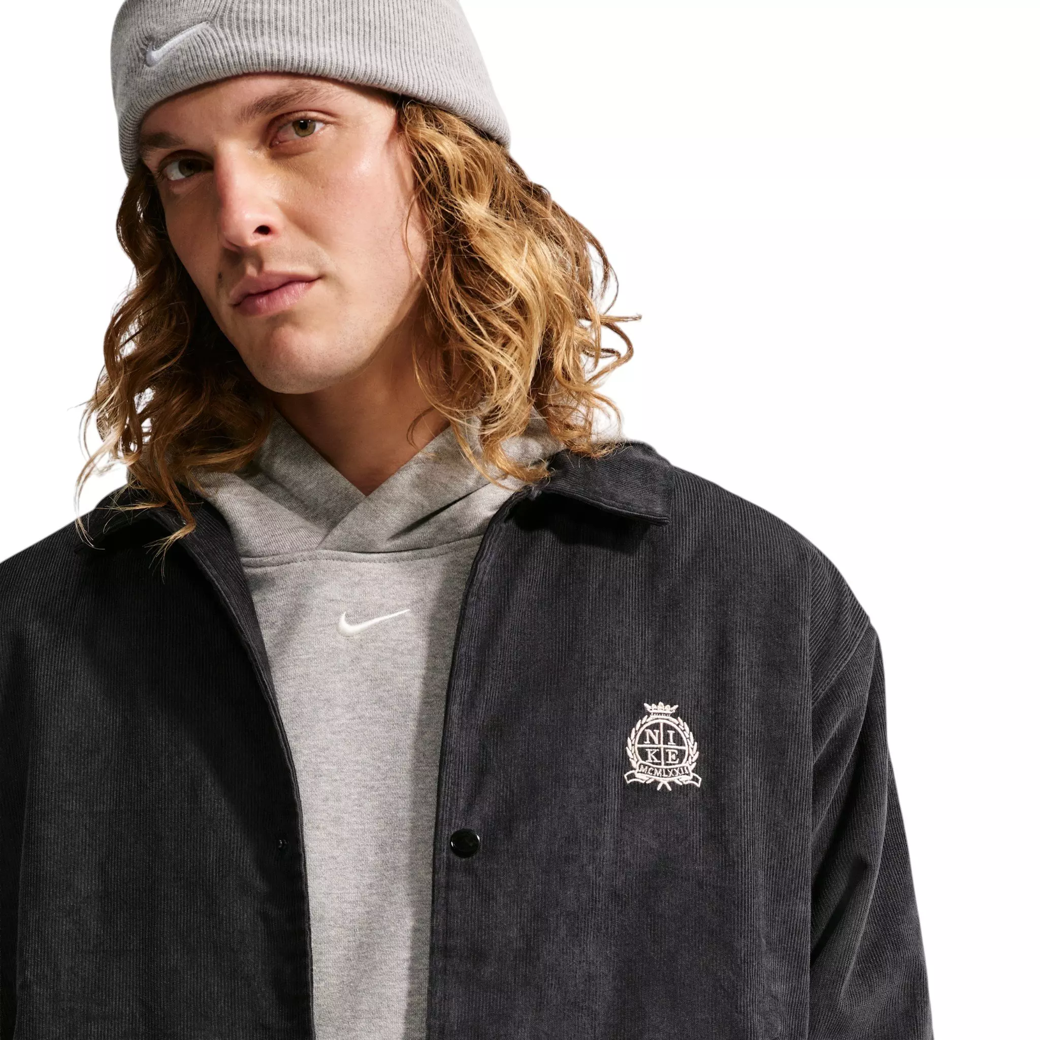 Nike Men's Sportswear Club Corduroy Coaches Jacket - BLACK