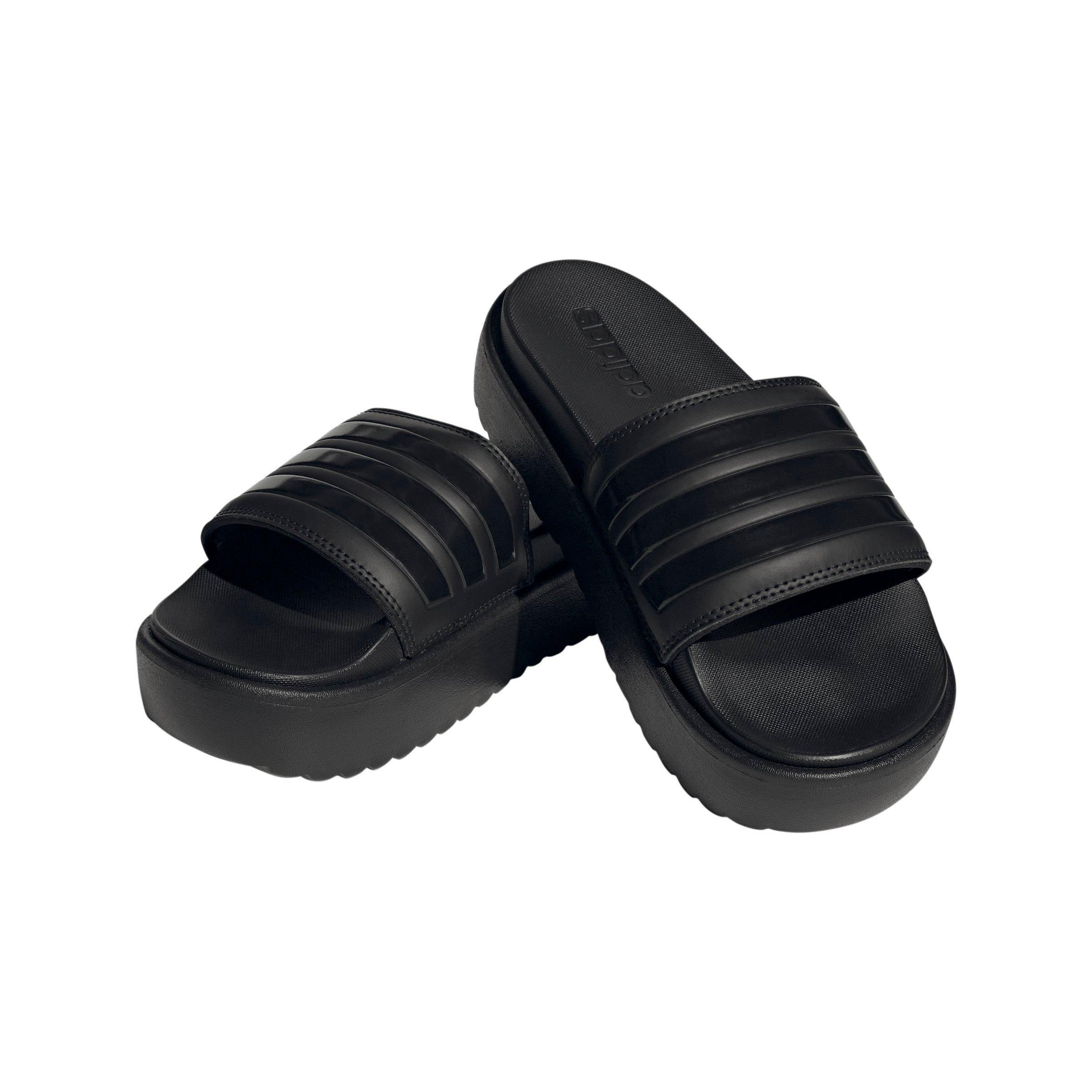 adidas Adilette Platform "Core Black/Core Black/Core Black" Women's Slide - BLACK/BLACK/BLACK Thumbnail View 3