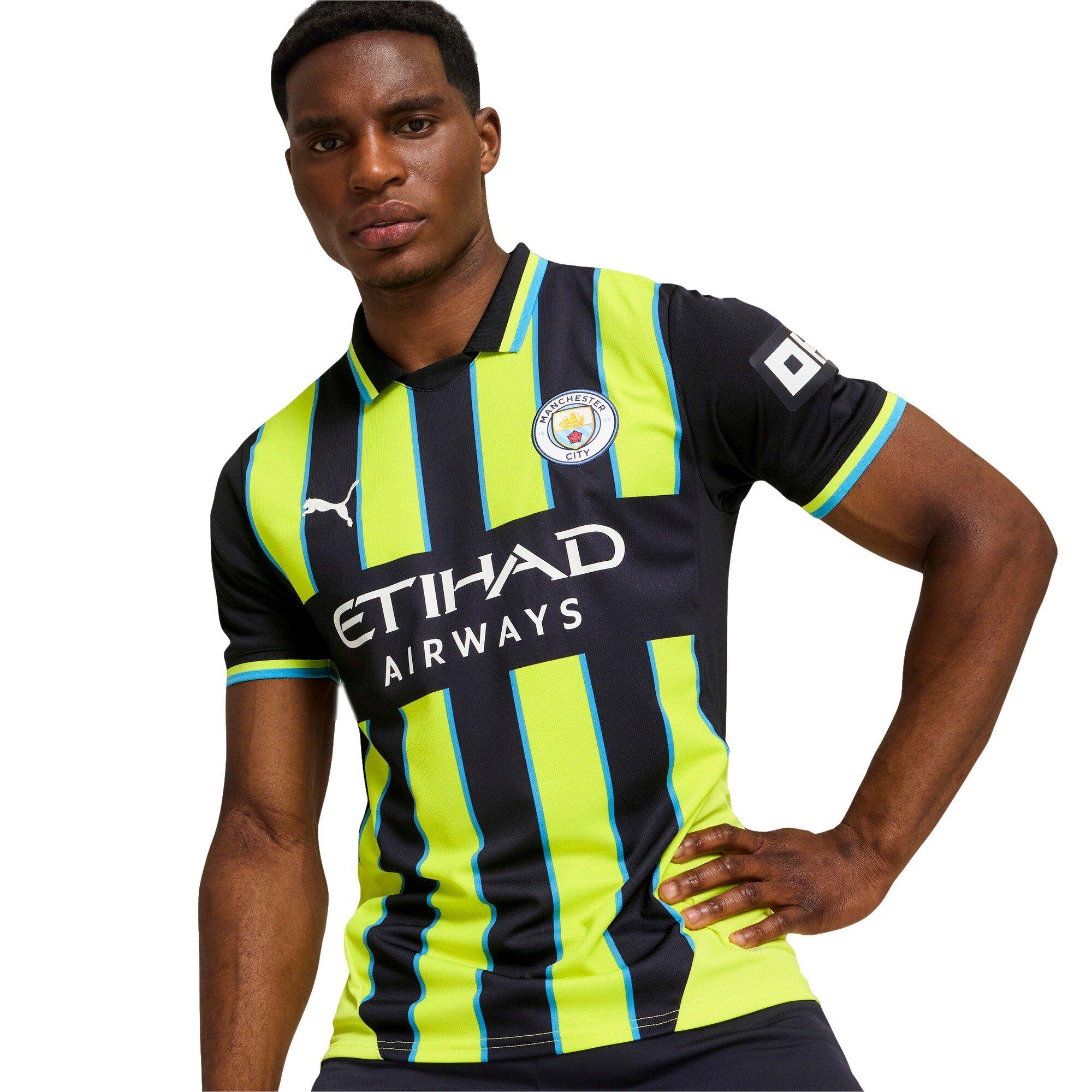 PUMA Men's Manchester City 24/25 Replica Away Soccer Jersey -Navy/Yellow - NAVY/YELLOW Thumbnail View 1