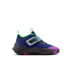 Nike Team Hustle D 12 SE "Blue Void/Black/Green Strike/Vivid Purple" Preschool Boys' Basketball Shoe