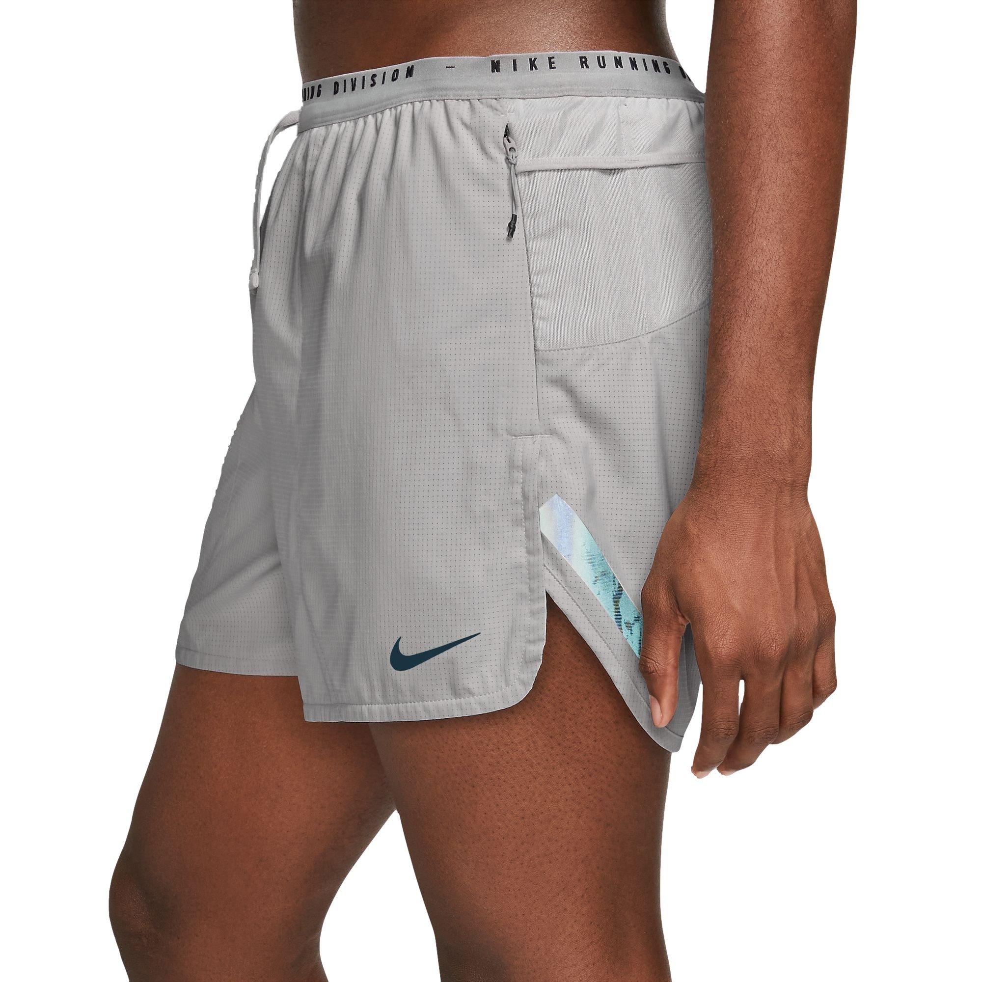 Nike Men's Dri-FIT ADV 4" Brief-Lined Run Divison Pinnacle Shorts - GREY Thumbnail View 4