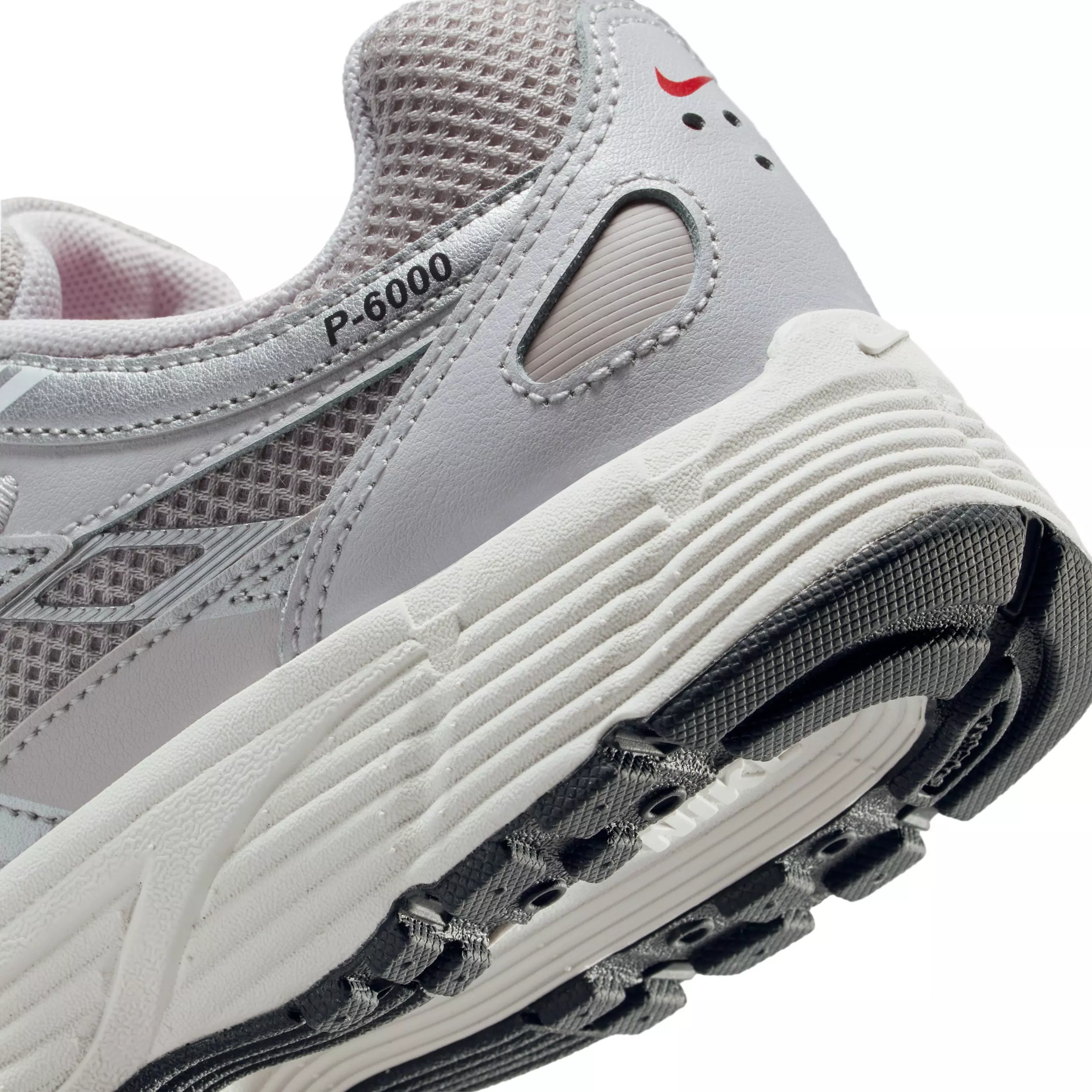 Nike P-6000 "College Grey/Vast Grey/Phantom/Fire Red" Grade School Boys' Shoe - GREY/GREY/PHANTOM/RED