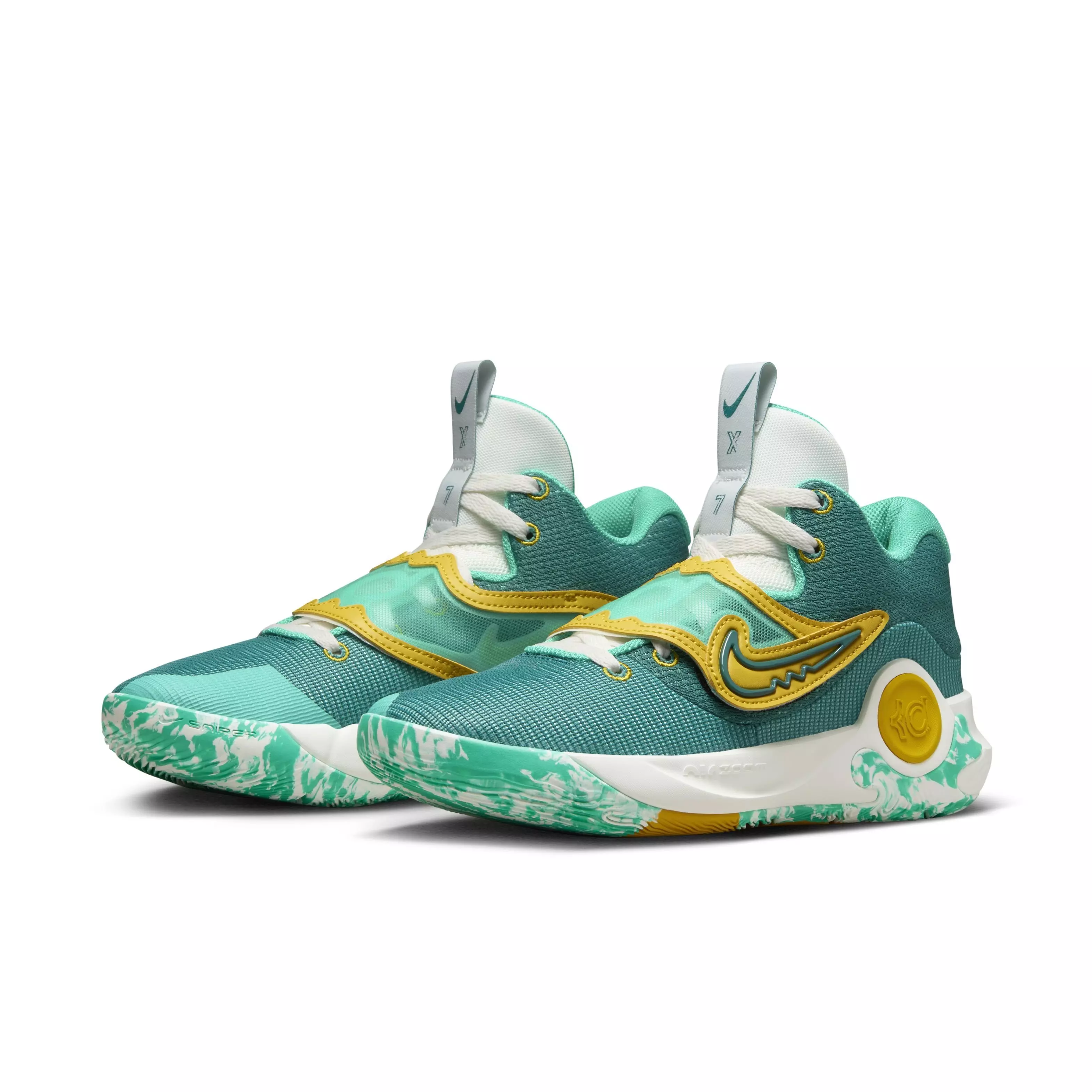 Nike KD Trey 5 X "Clear Jade/Geode Teal/Sail/Vivid Sulfur" Men's Basketball Shoe - JADE/TEAL/SAIL/SULFUR