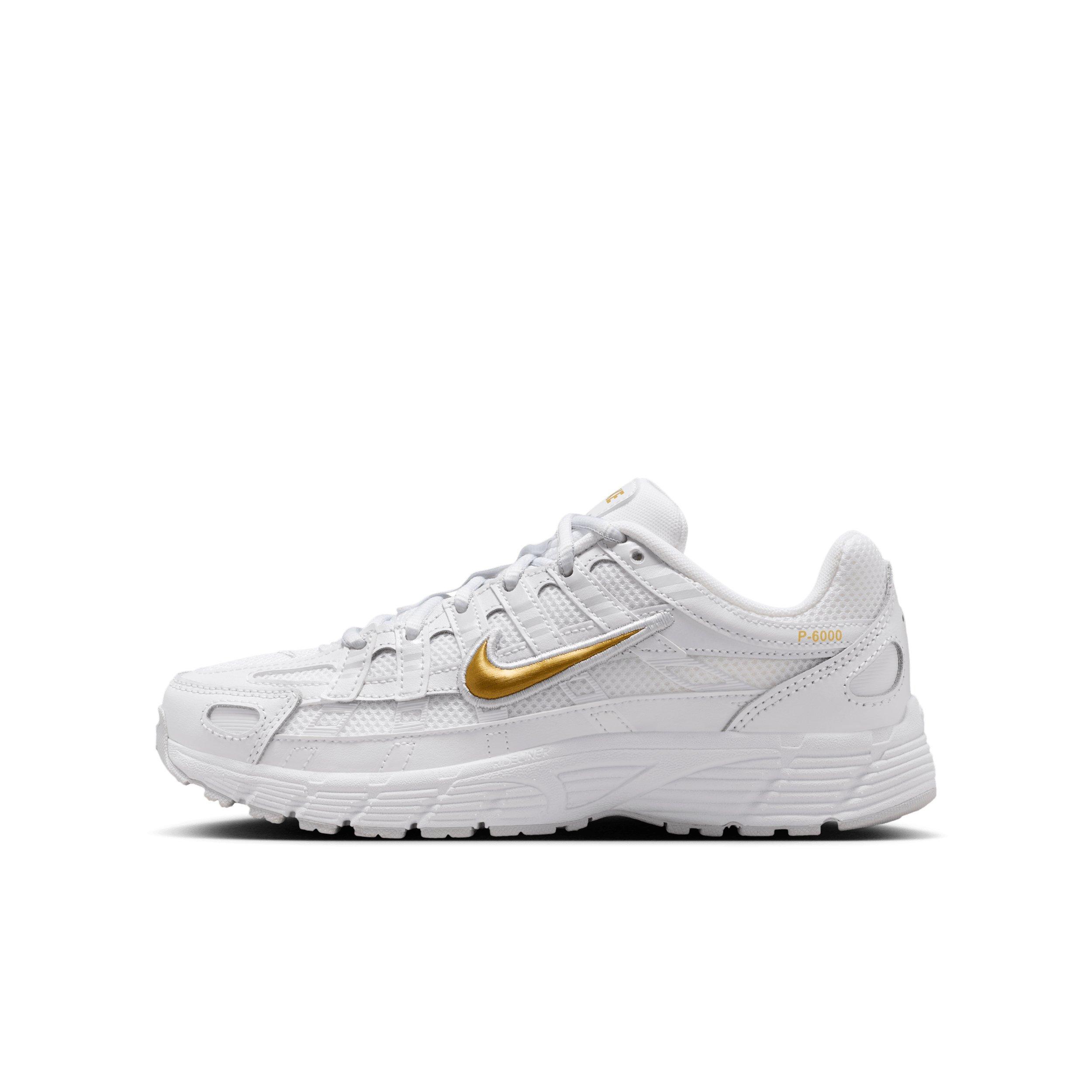 Nike P-6000 Grade School Girls' "White/Pure Platinum/Metallic Gold" Shoe