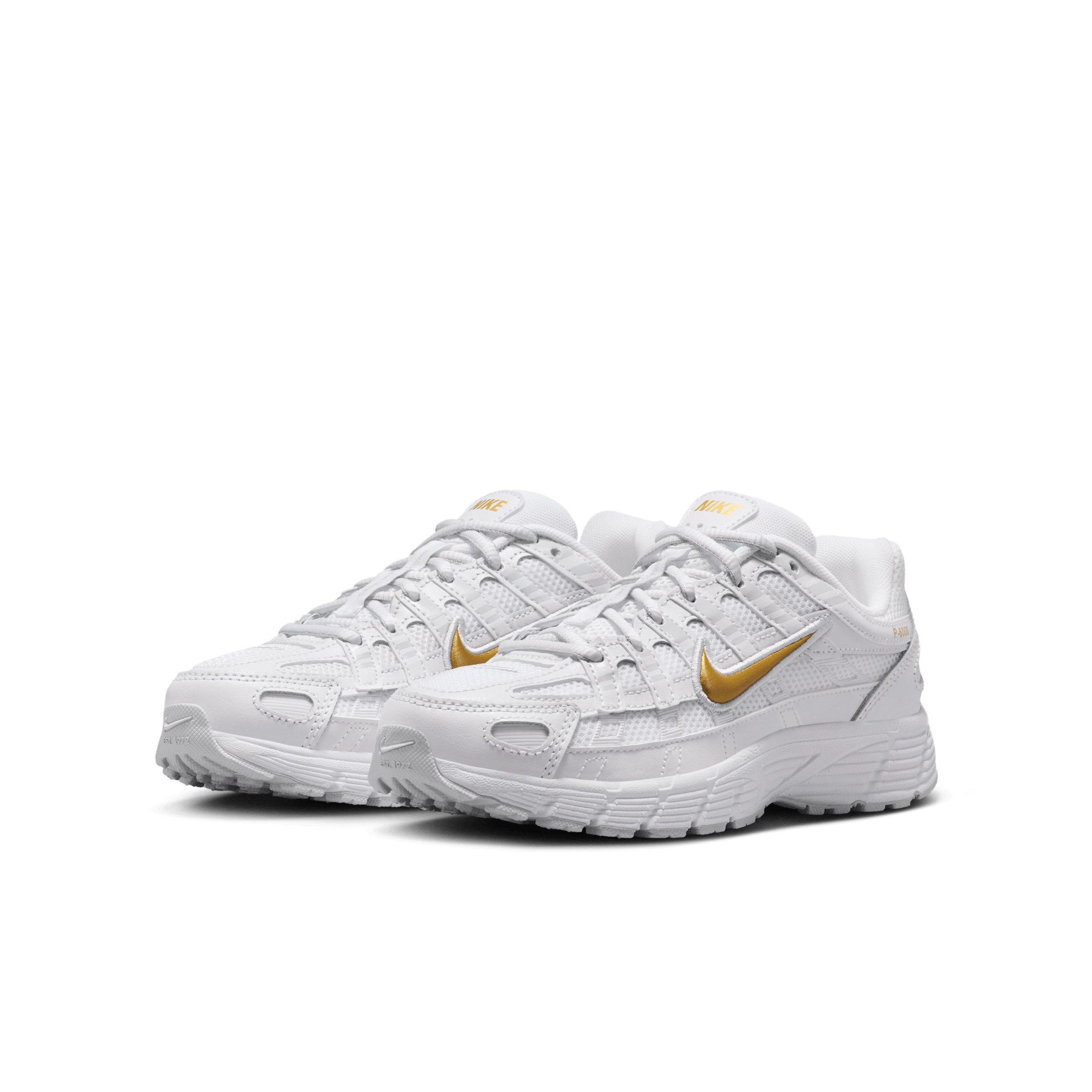 Nike P-6000 Grade School Girls' "White/Pure Platinum/Metallic Gold" Shoe