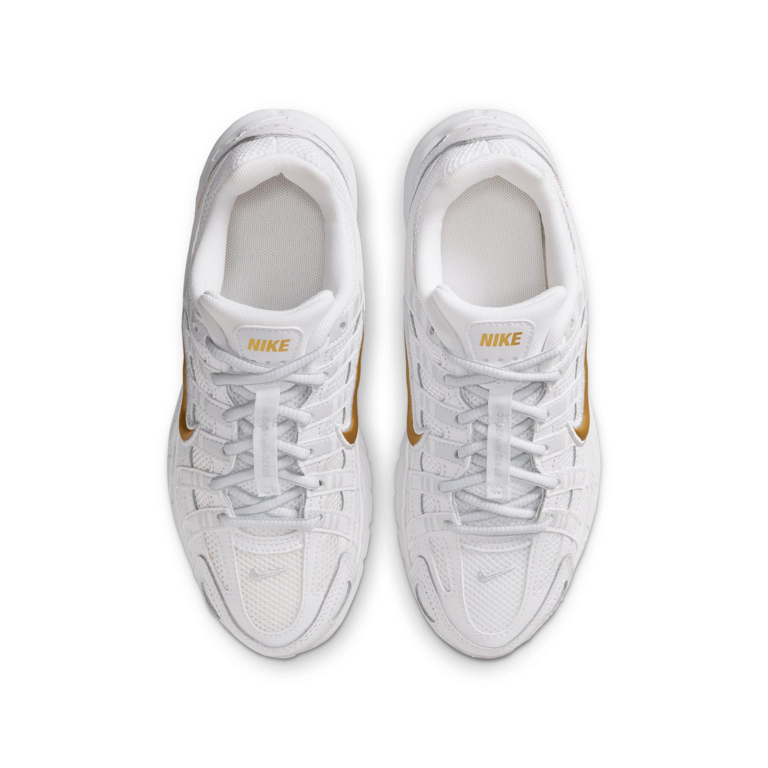 Nike P-6000 Grade School Girls' "White/Pure Platinum/Metallic Gold" Shoe