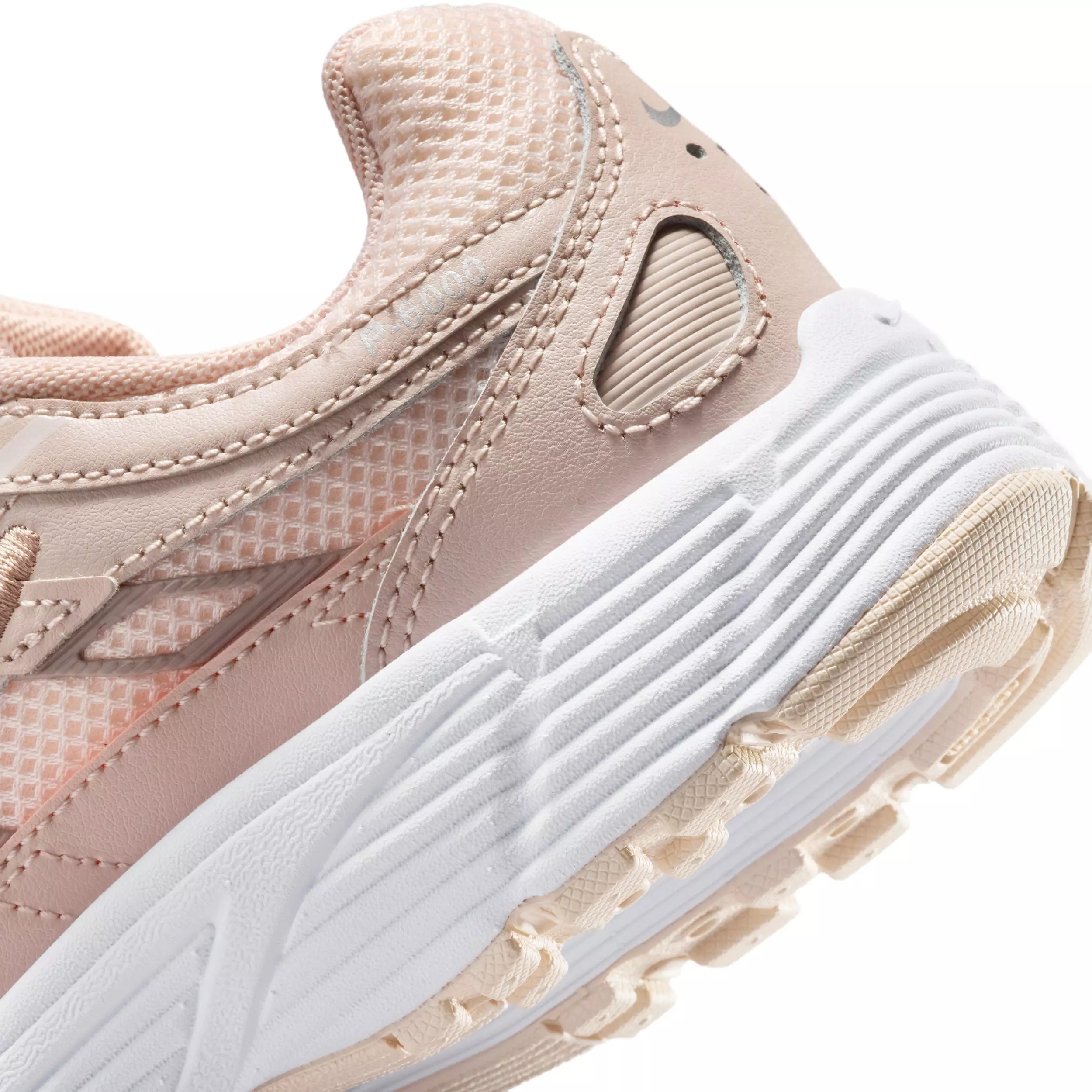 Nike P-6000 "Silt Red/Light Soft Pink/Particle Pink/Metallic Silver" Grade School Girls' Shoe - RED/LT PINK/PINK/SILVER