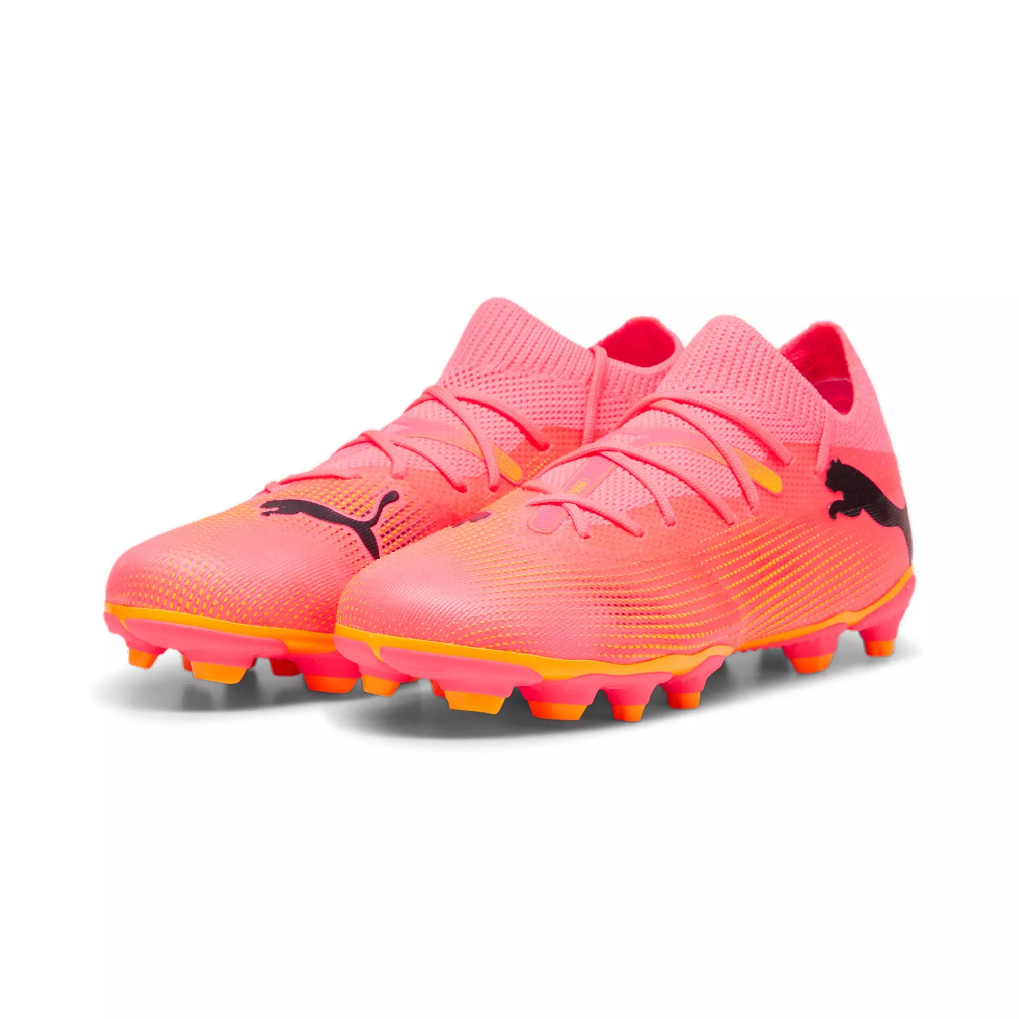 PUMA Future 7 Match FG/AG "Pink/Yellow/Black" Grade School Kids' Soccer Cleat - PINK/YELLOW/BLACK