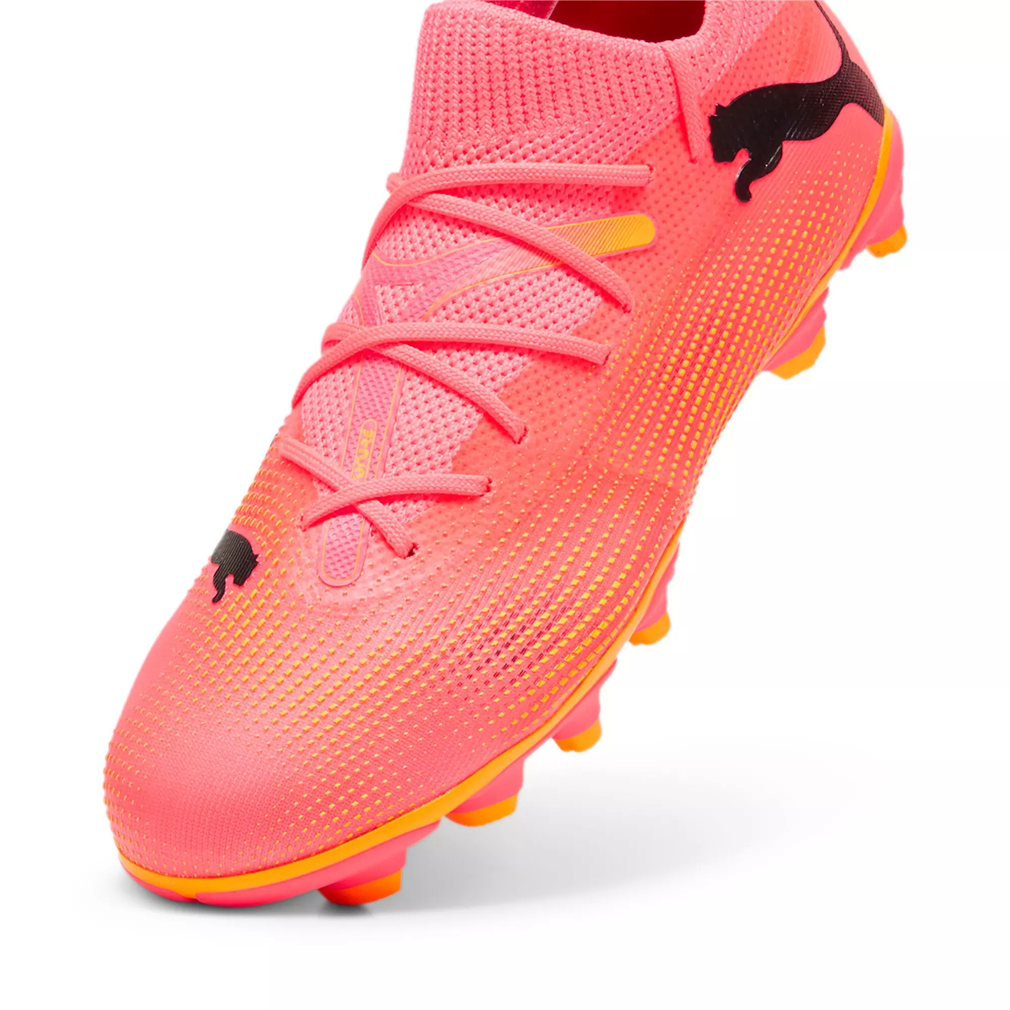PUMA Future 7 Match FG/AG "Pink/Yellow/Black" Grade School Kids' Soccer Cleat - PINK/YELLOW/BLACK