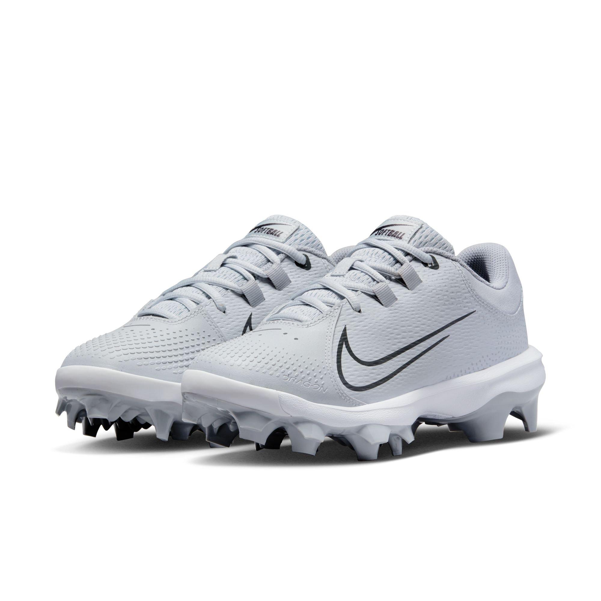 Nike Hyperdiamond 4 Pro MCS "Pure Platinum/Dark Grey/Wolf Grey" Women's Softball Cleat - GREY Thumbnail View 6