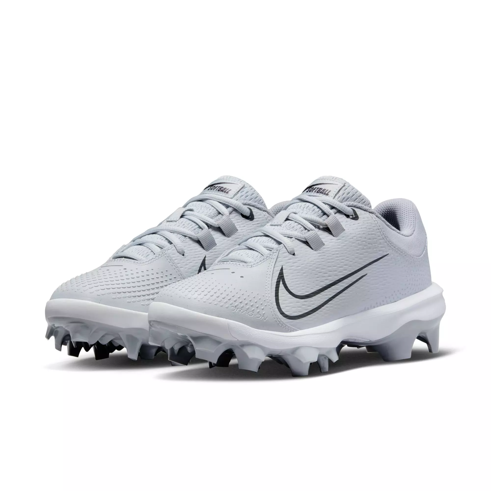 Nike Hyperdiamond 4 Pro MCS "Pure Platinum/Dark Grey/Wolf Grey" Women's Softball Cleat - GREY