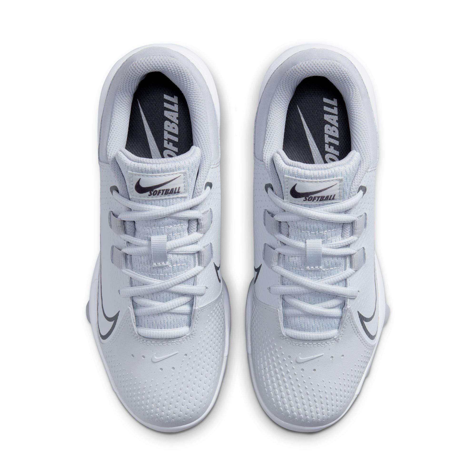 Nike Hyperdiamond 4 Pro MCS "Pure Platinum/Dark Grey/Wolf Grey" Women's Softball Cleat - GREY Thumbnail View 7