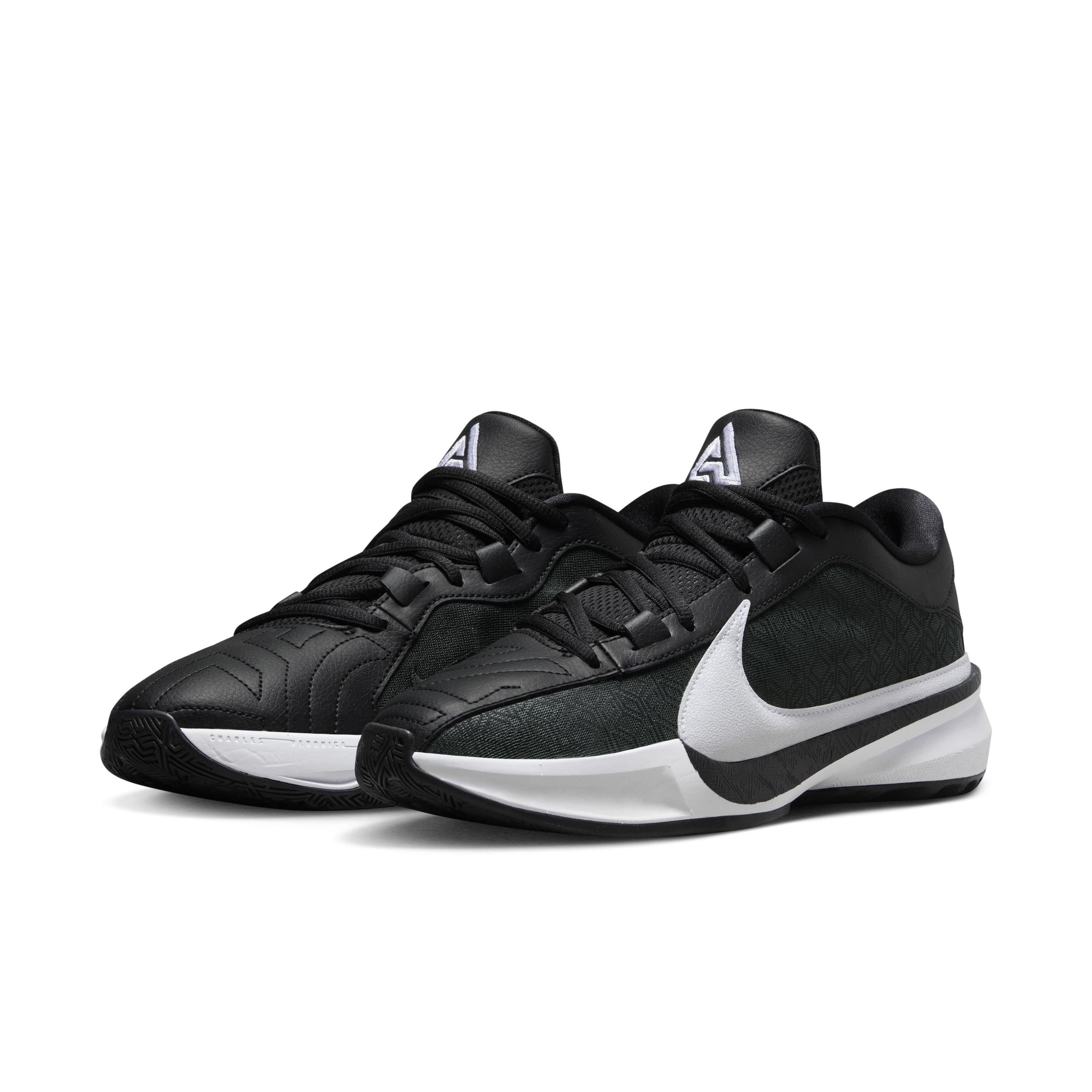 Nike Zoom Freak 5 (Team) "Black/White/Black" Men's Basketball Shoe - BLACK/WHITE/BLACK Thumbnail View 3