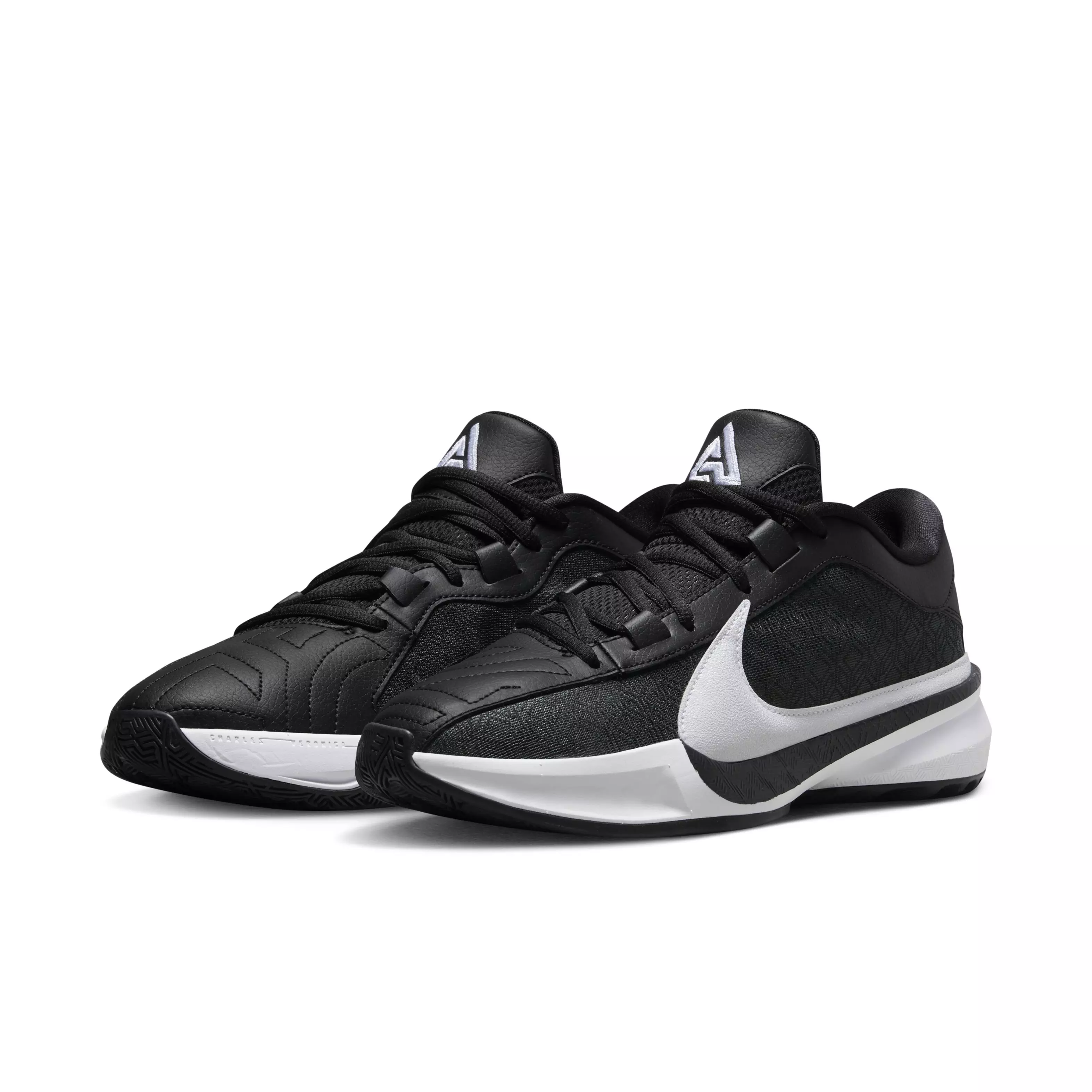 Nike Zoom Freak 5 (Team) "Black/White/Black" Men's Basketball Shoe - BLACK/WHITE/BLACK