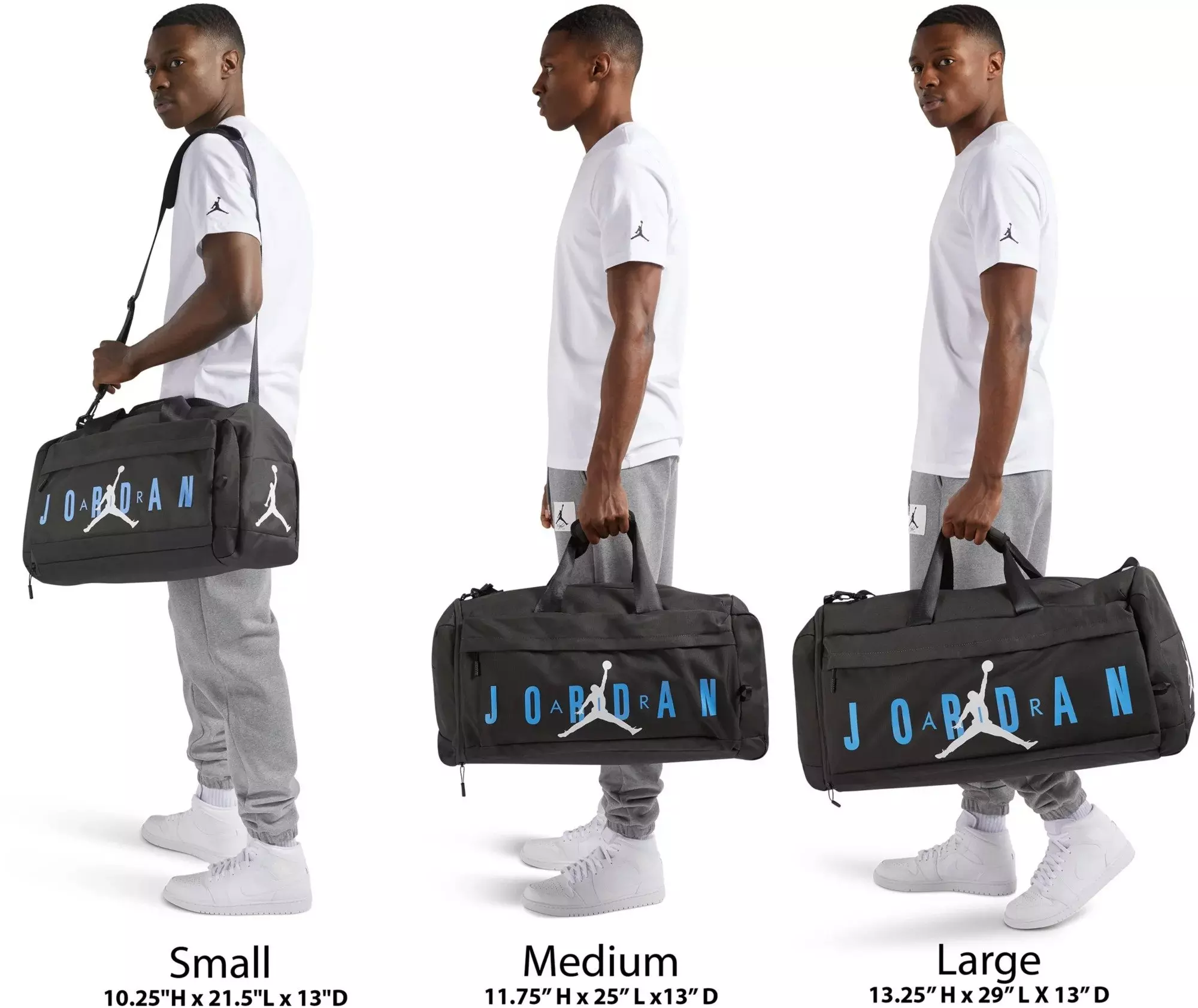 Jordan Velocity Duffle Bag Medium - Black/Blue - DK GREY