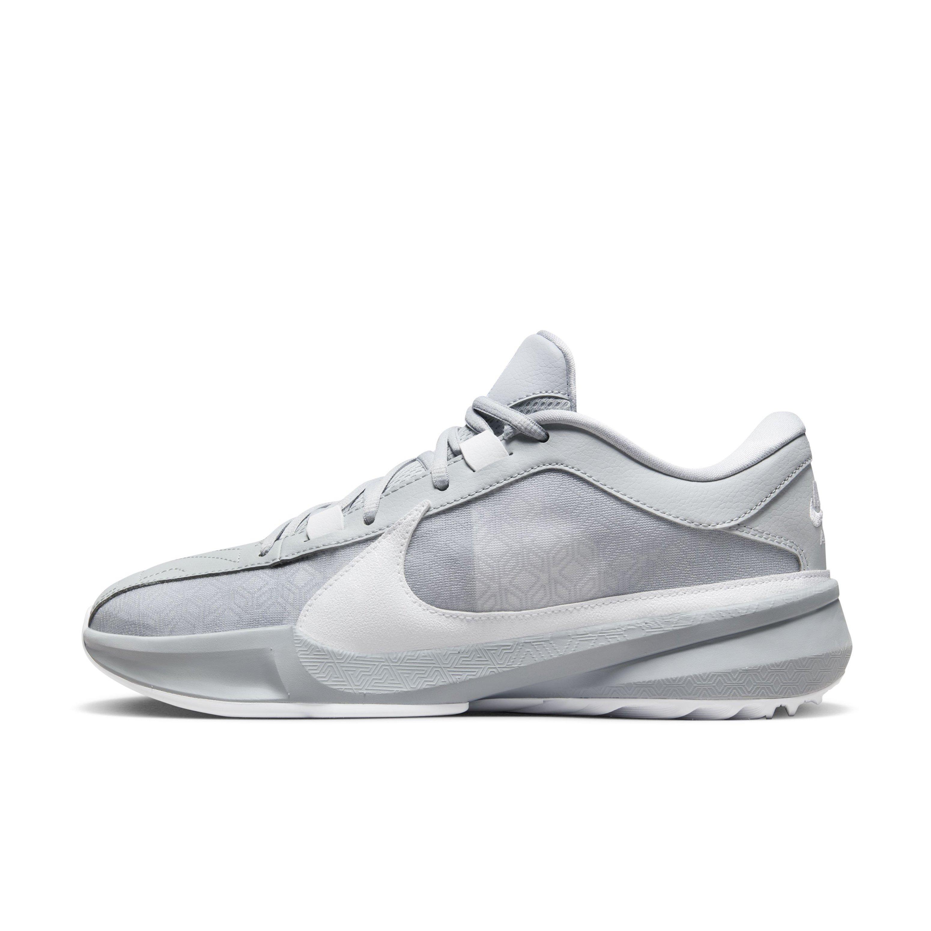 Nike Zoom Freak 5 (Team) "Wolf Grey/White" Men's Basketball Shoe - GREY/WHITE Thumbnail View 2