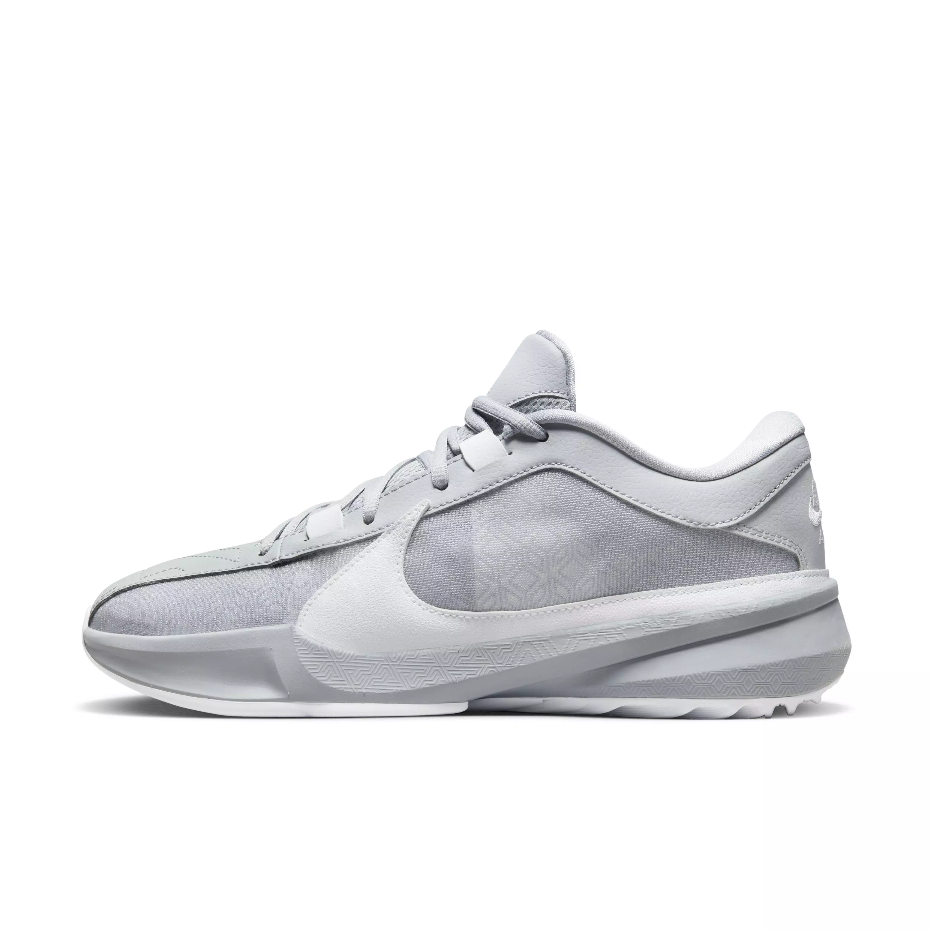Nike Zoom Freak 5 (Team) "Wolf Grey/White" Men's Basketball Shoe - GREY/WHITE