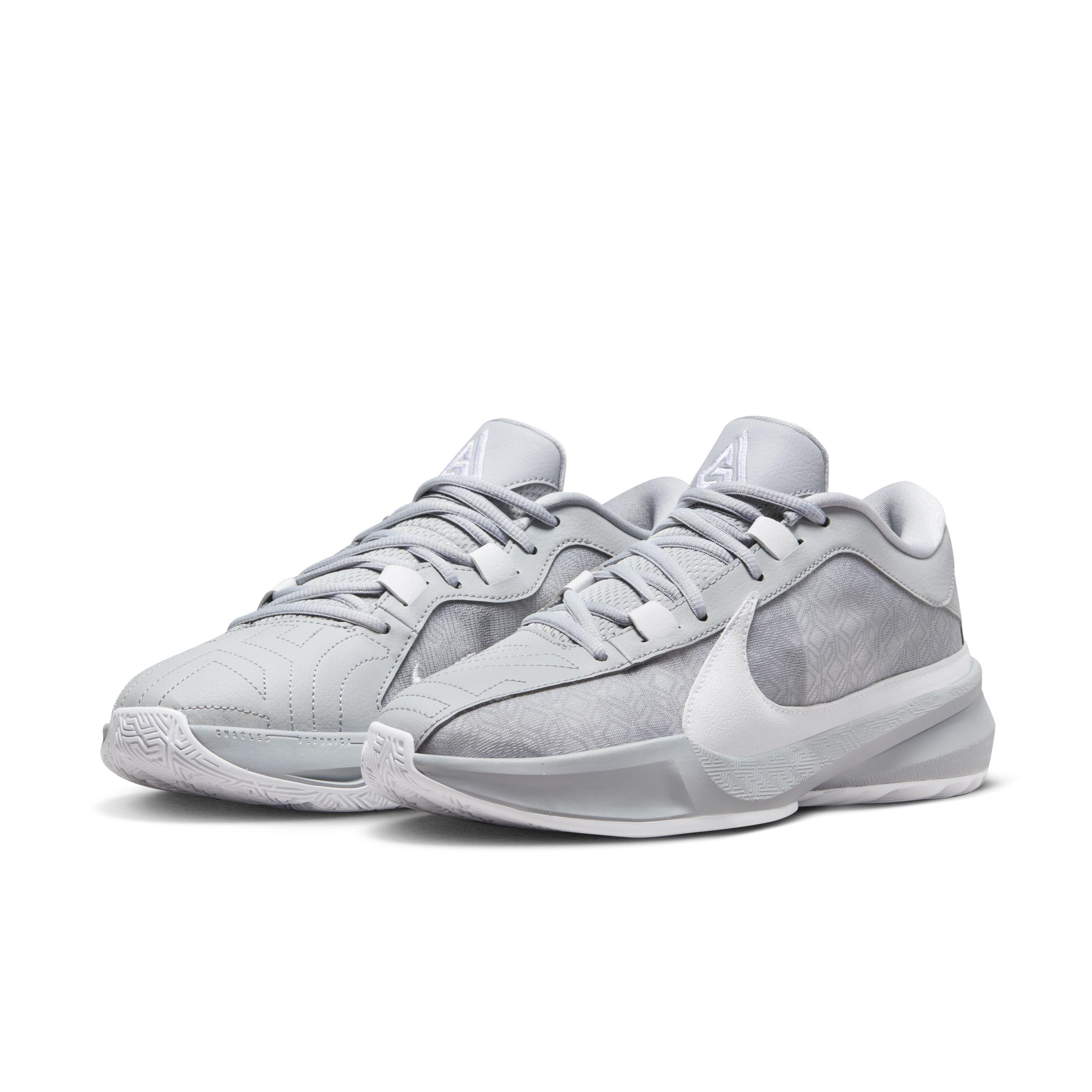 Nike Zoom Freak 5 (Team) "Wolf Grey/White" Men's Basketball Shoe - GREY/WHITE Thumbnail View 3