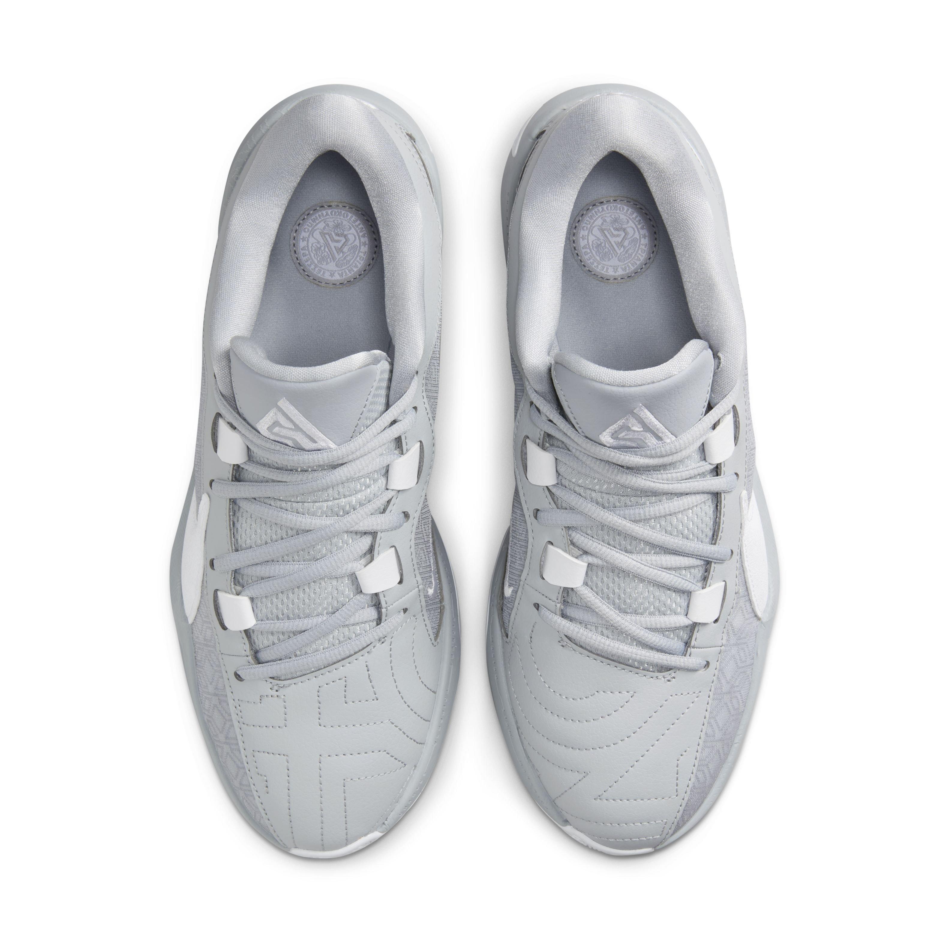 Nike Zoom Freak 5 (Team) "Wolf Grey/White" Men's Basketball Shoe - GREY/WHITE Thumbnail View 4
