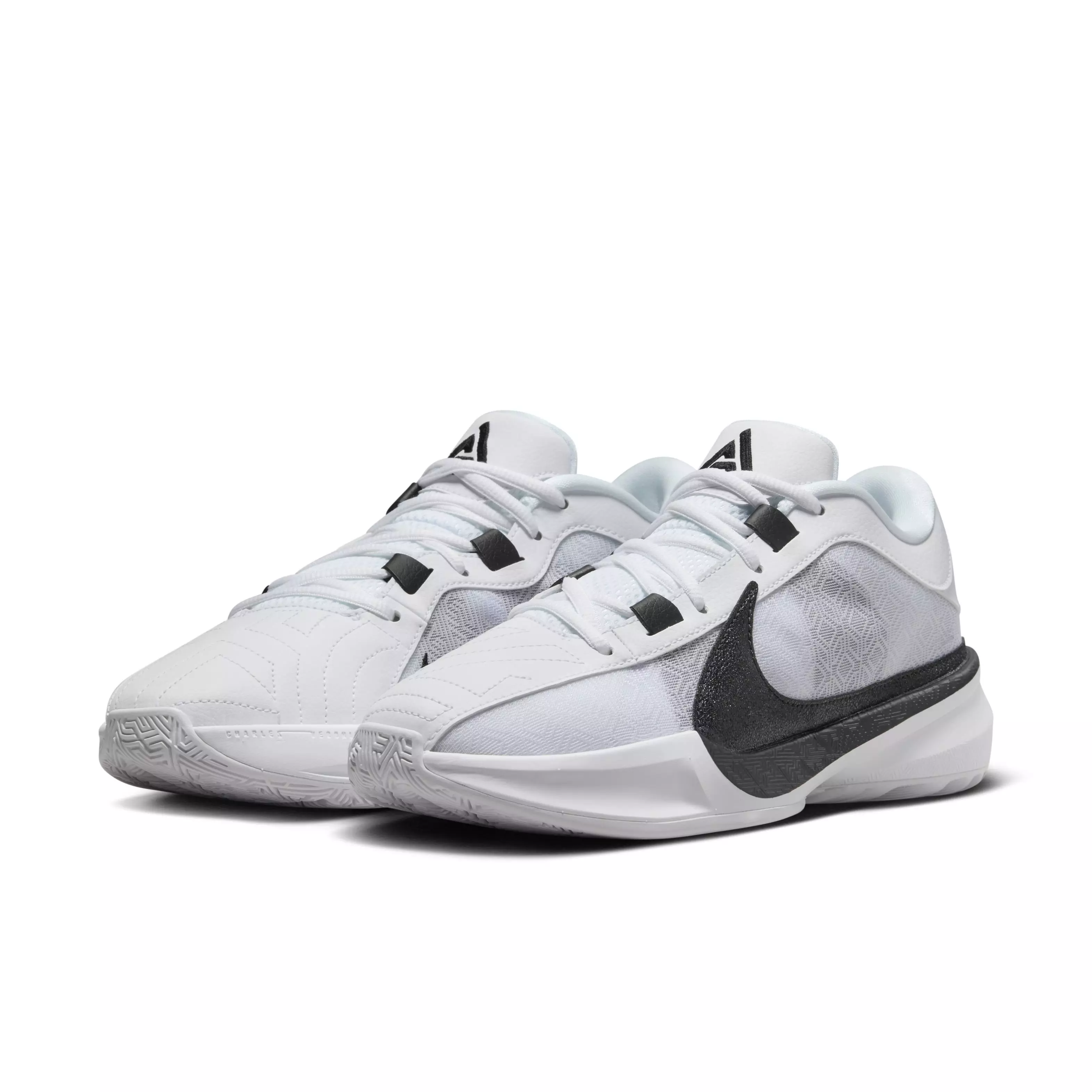 Nike Zoom Freak 5 (Team) "White/Black/White" Men's Basketball Shoe - WHITE/BLACK/WHITE