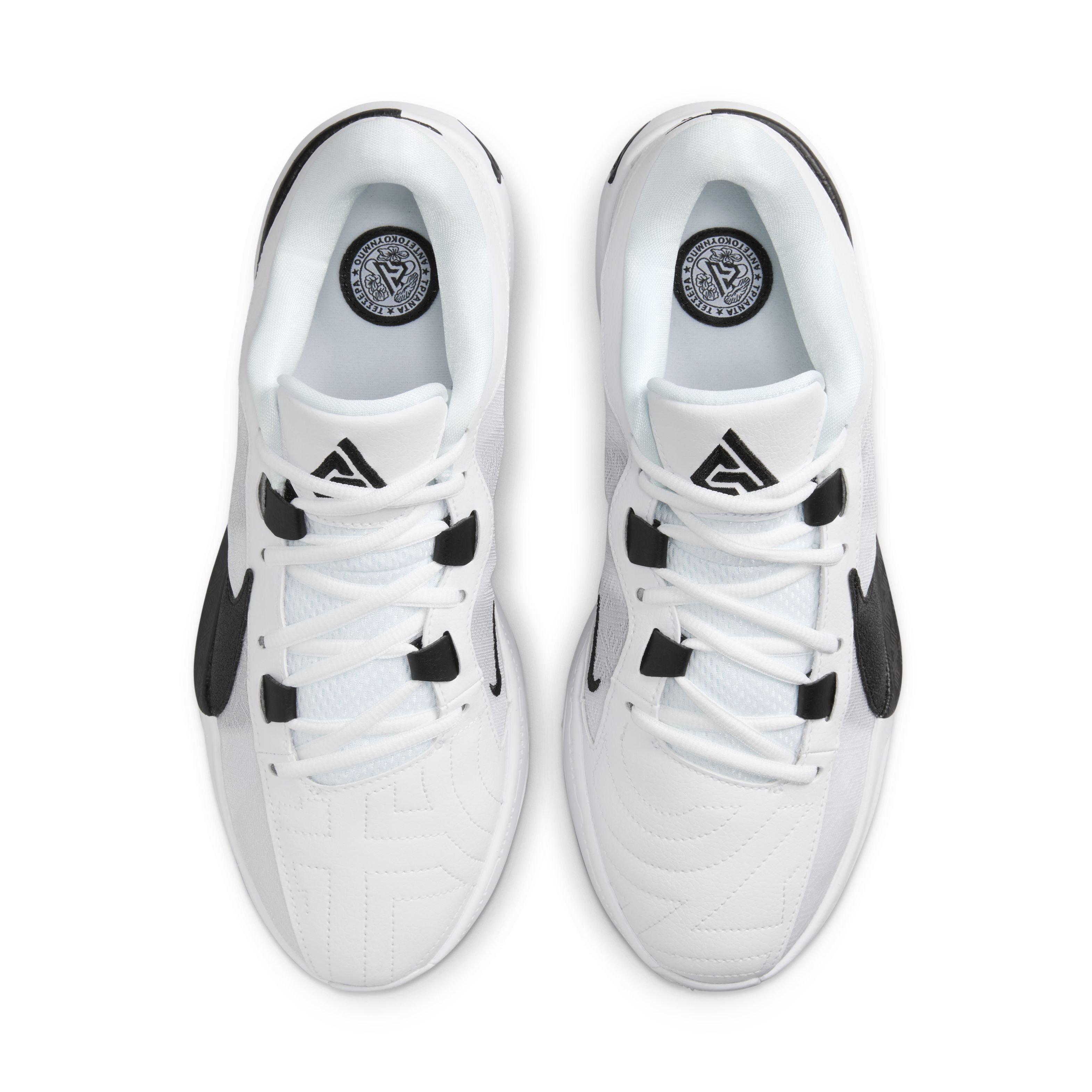 Nike Zoom Freak 5 (Team) "White/Black/White" Men's Basketball Shoe - WHITE/BLACK/WHITE Thumbnail View 4