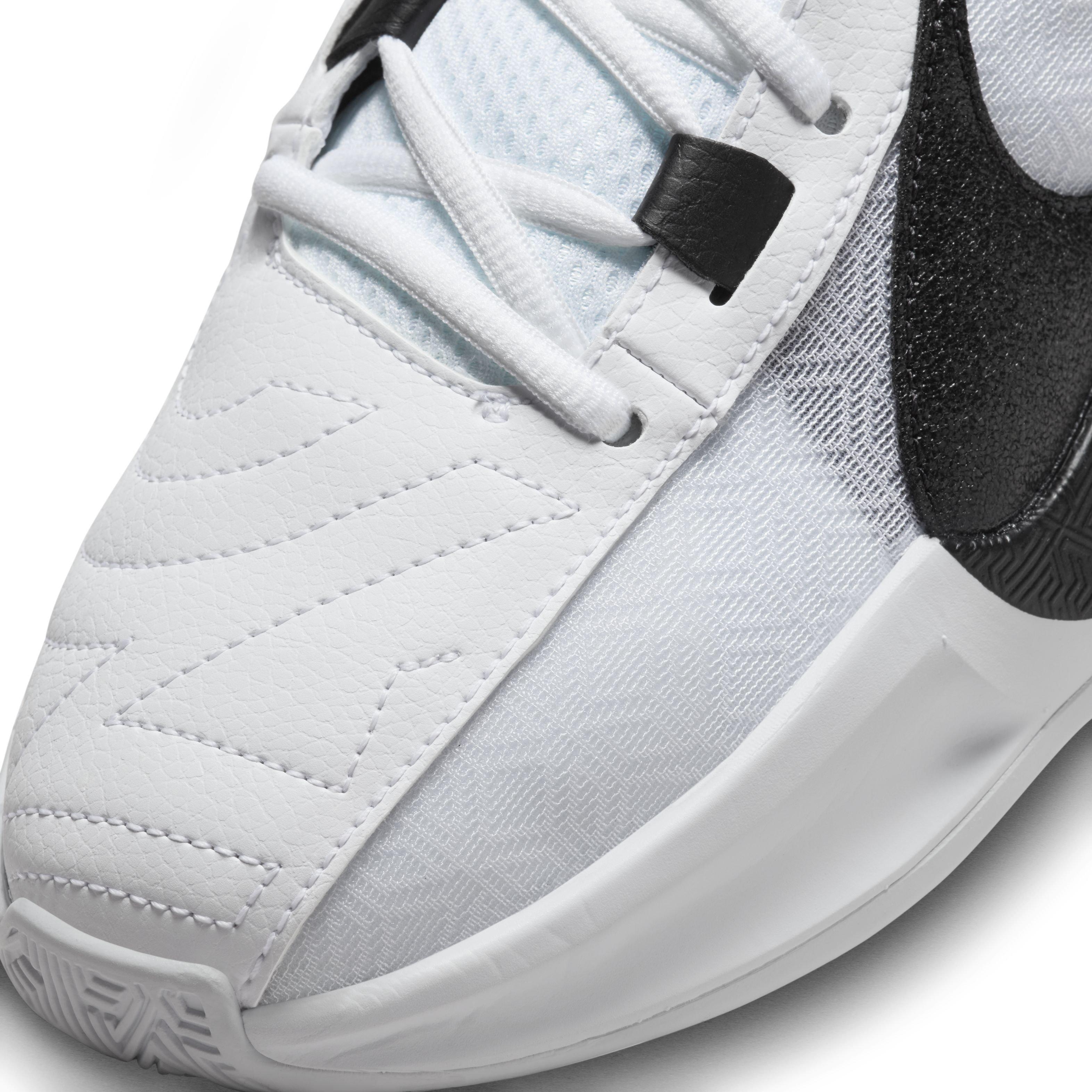 Nike Zoom Freak 5 (Team) "White/Black/White" Men's Basketball Shoe - WHITE/BLACK/WHITE Thumbnail View 7
