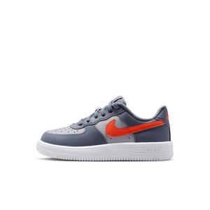 Nike Force 1 Low "Cement Grey/Light Carbon/White/Team Orange" Preschool Boys' Shoe