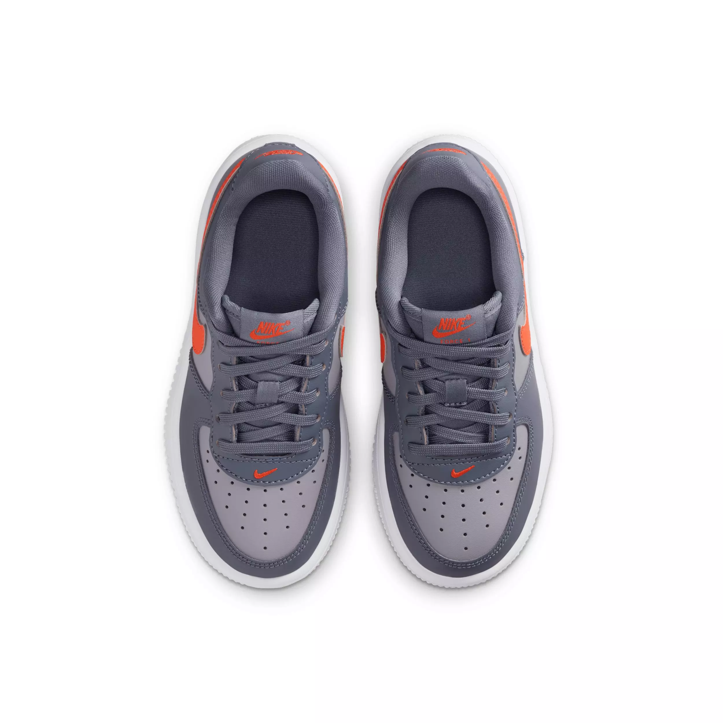 Nike Force 1 Low "Cement Grey/Light Carbon/White/Team Orange" Preschool Boys' Shoe - GREY/CARBON/WHITE/ORANGE