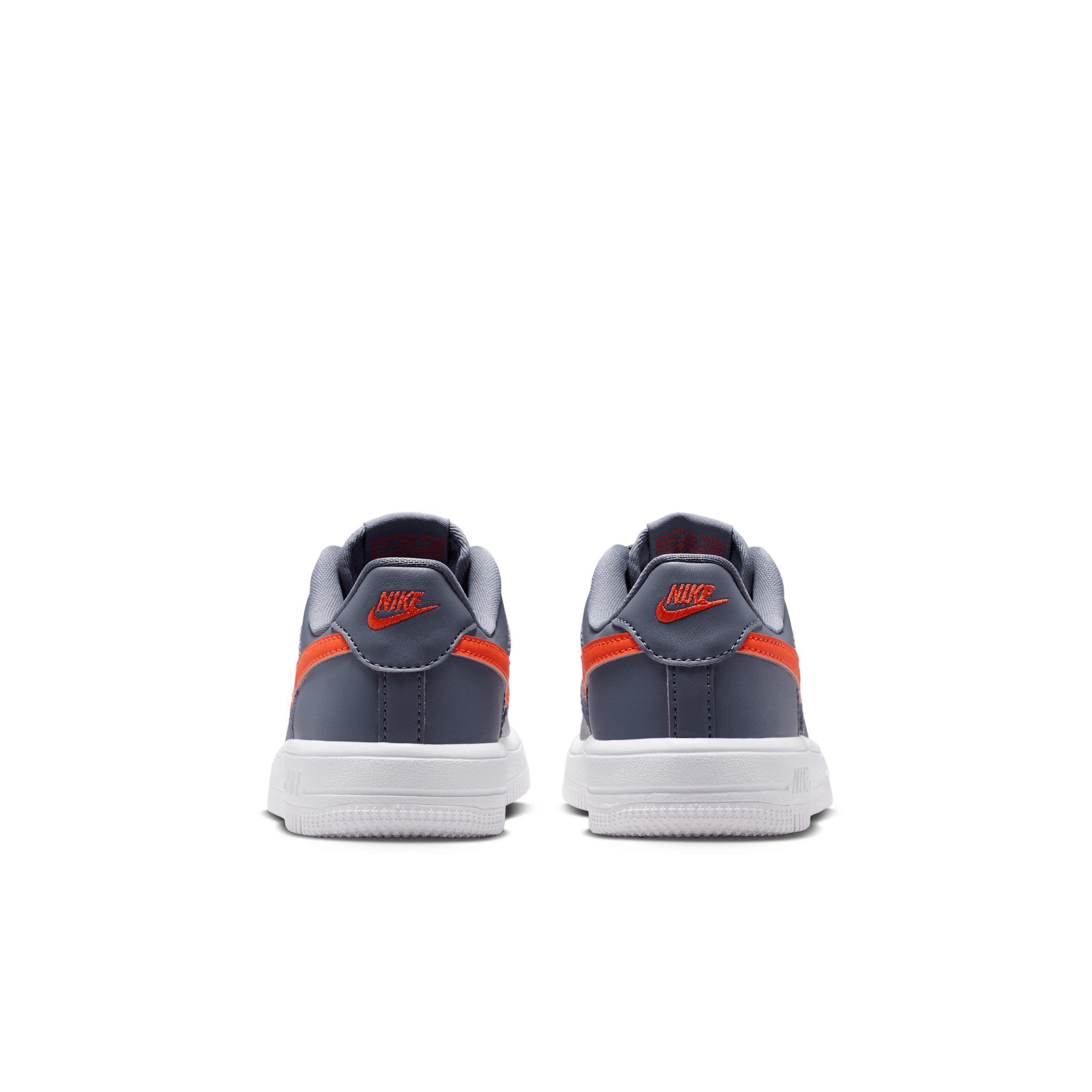 Nike Force 1 Low Preschool Boys' "Cement Grey/Light Carbon/White/Team Orange" Shoe