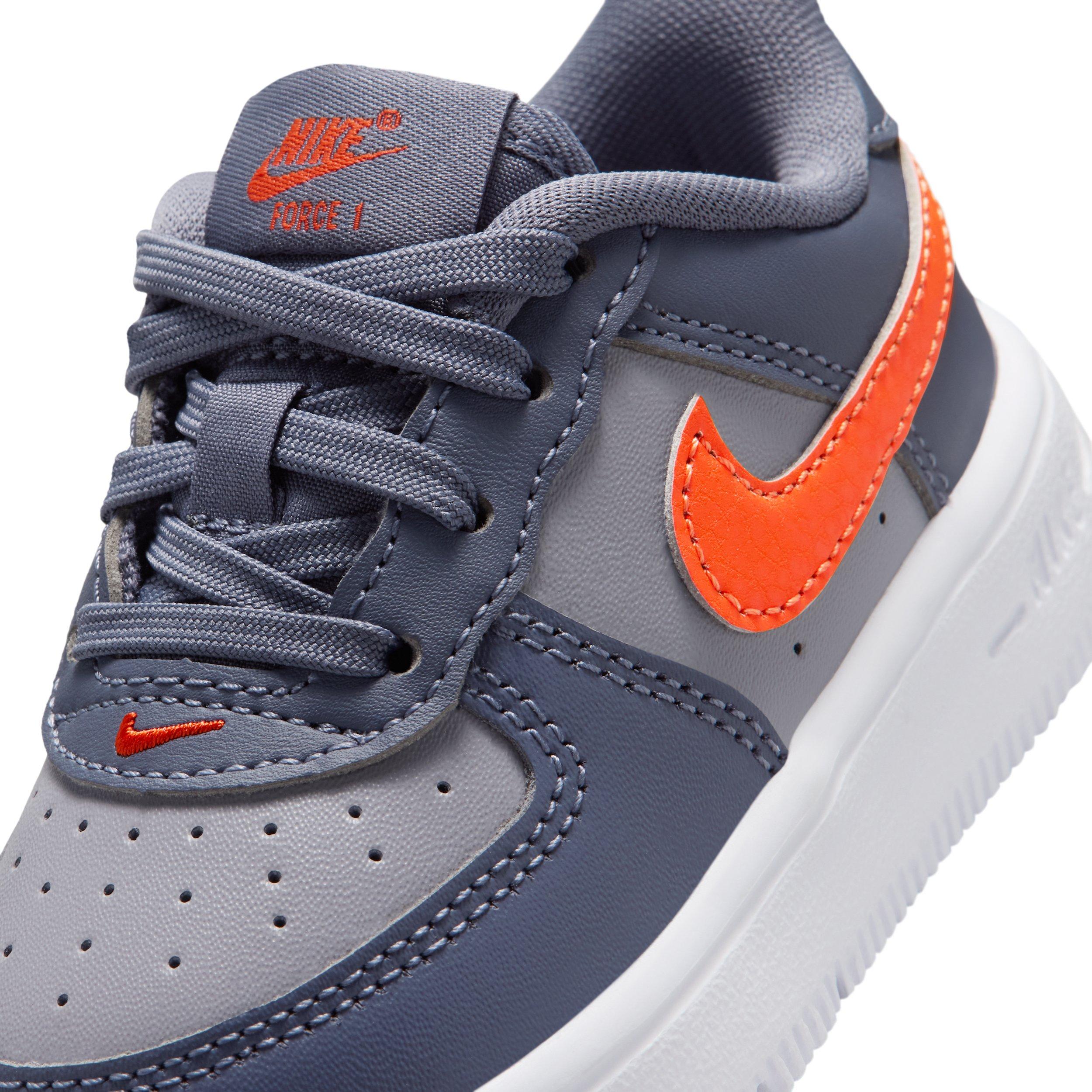 Nike Force 1 Low Infant Boys' "Cement Grey/Light Carbon/White/Team Orange" Shoe