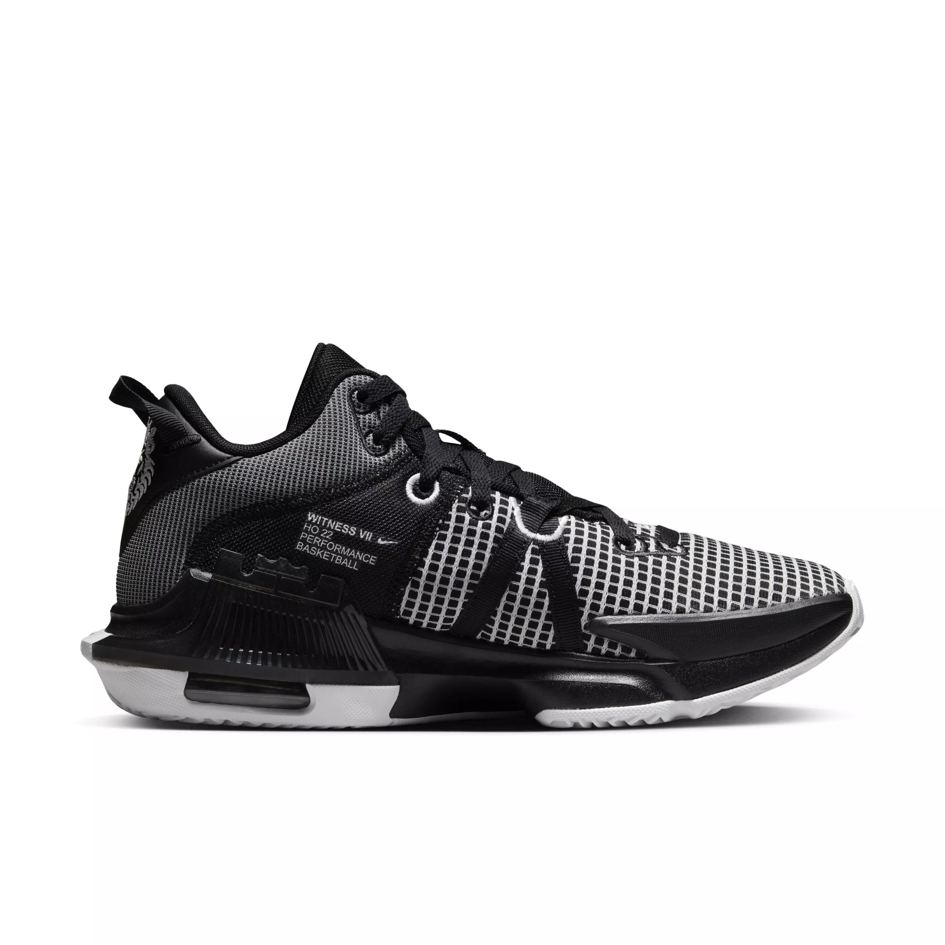 Nike LeBron Witness 7 (Team) "Black/White/Black" Men's Basketball Shoe - BLACK/WHITE/BLACK