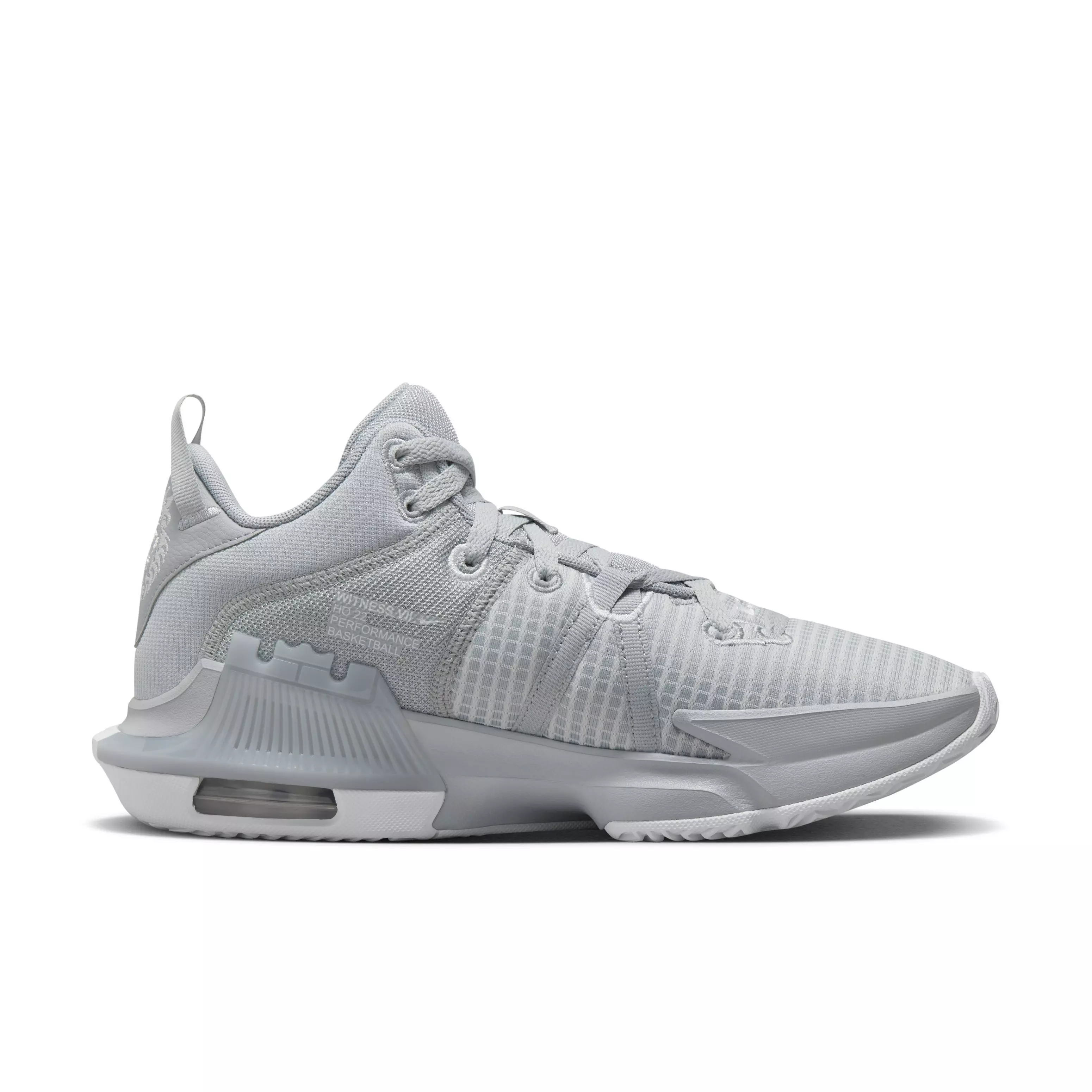 Nike LeBron Witness 7 (Team) "Wolf Grey/White/Wolf Grey" Men's Basketball Shoe - GREY/WHITE/GREY