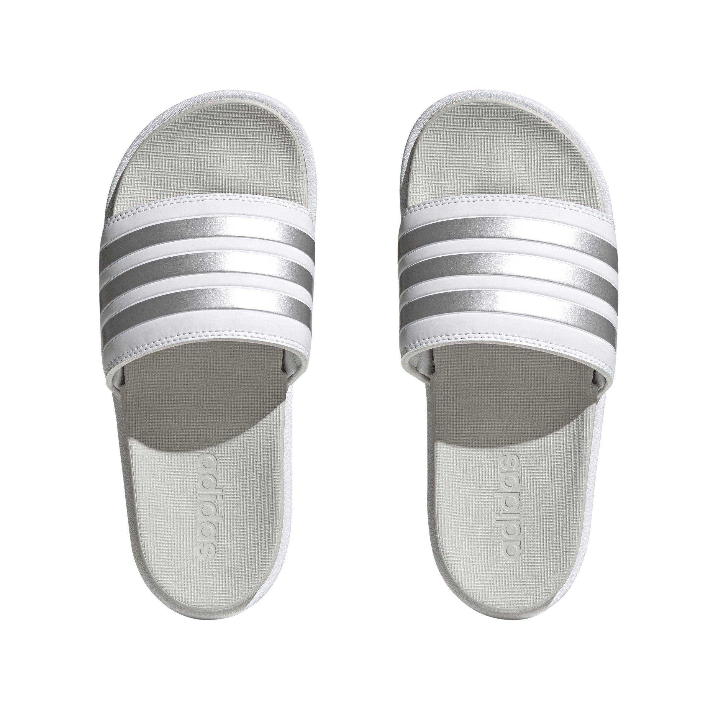 adidas Adilette Platform "Ftwr White/Zero Metallic/Grey One" Women's Slide - WHITE/ZERO/GREY Thumbnail View 5