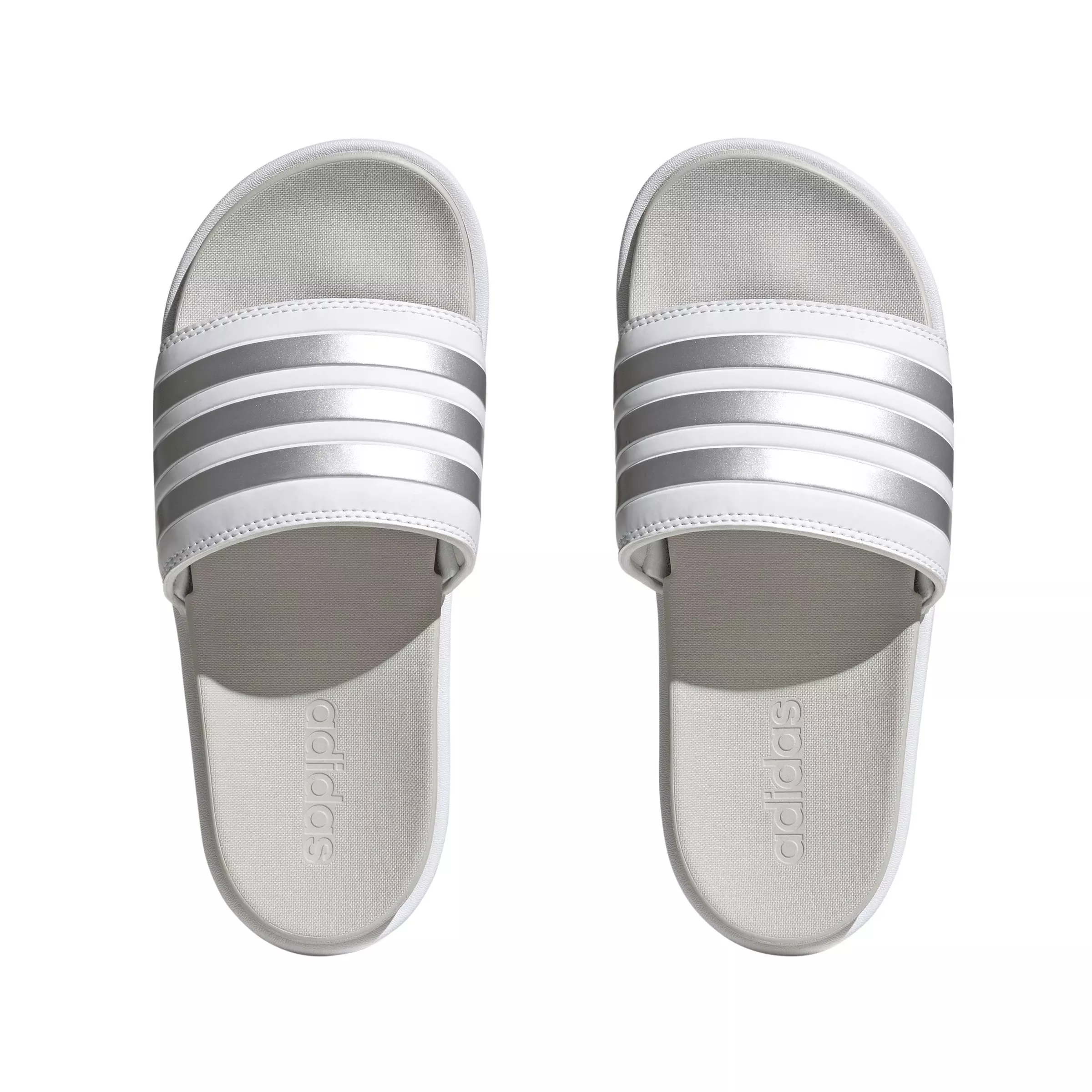 adidas Adilette Platform "Ftwr White/Zero Metallic/Grey One" Women's Slide - WHITE/ZERO/GREY