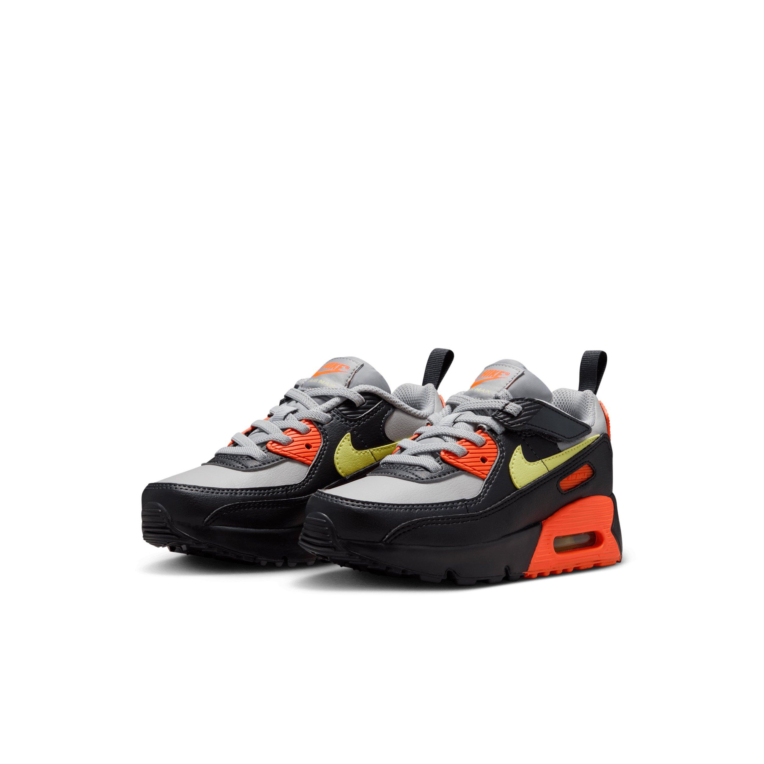 Nike Air Max 90 EasyOn Preschool Boys' "Light Smoke Grey/Hyper Crimson/Black/Limelight" Shoe