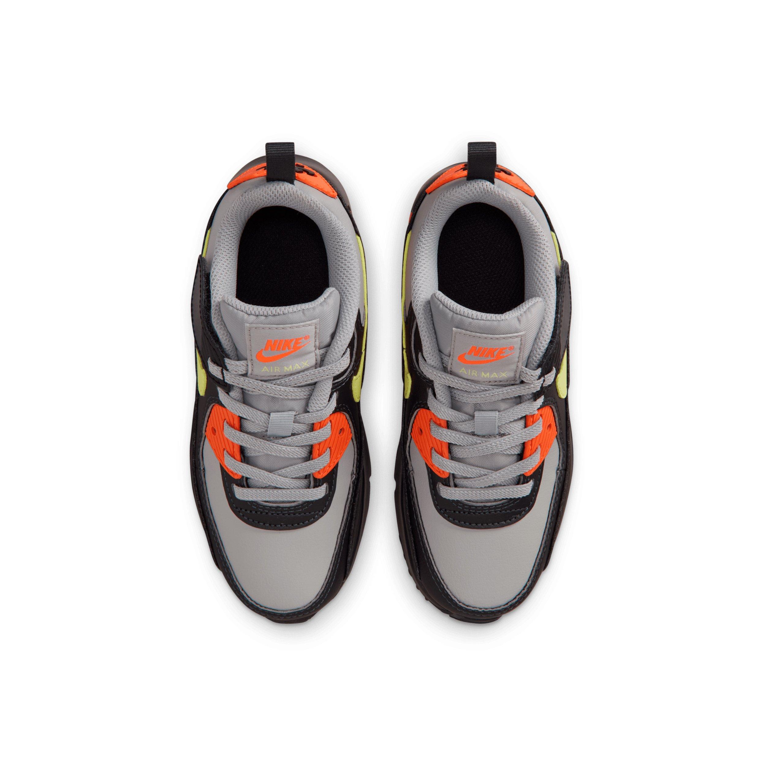 Nike Air Max 90 EasyOn Preschool Boys' "Light Smoke Grey/Hyper Crimson/Black/Limelight" Shoe