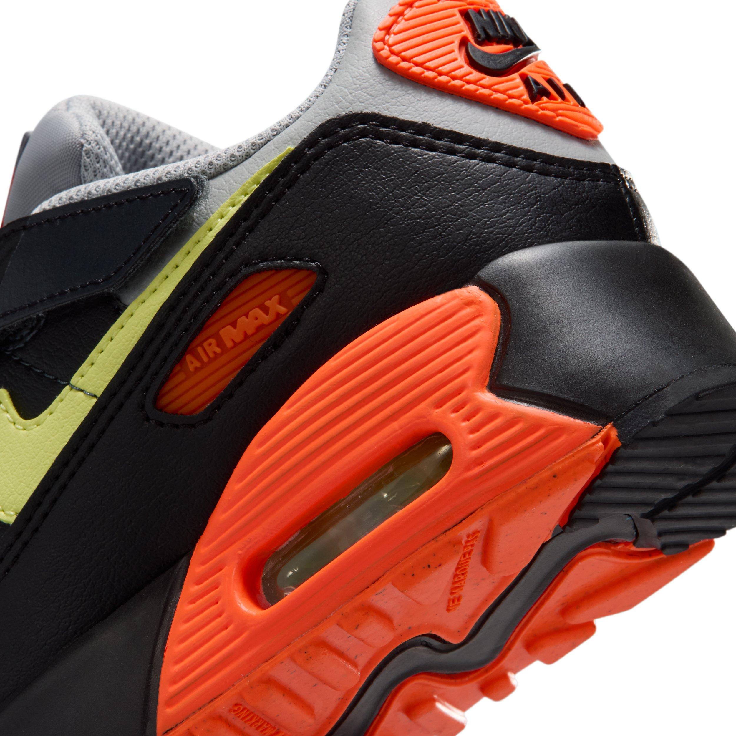 Nike Air Max 90 EasyOn Preschool Boys' "Light Smoke Grey/Hyper Crimson/Black/Limelight" Shoe