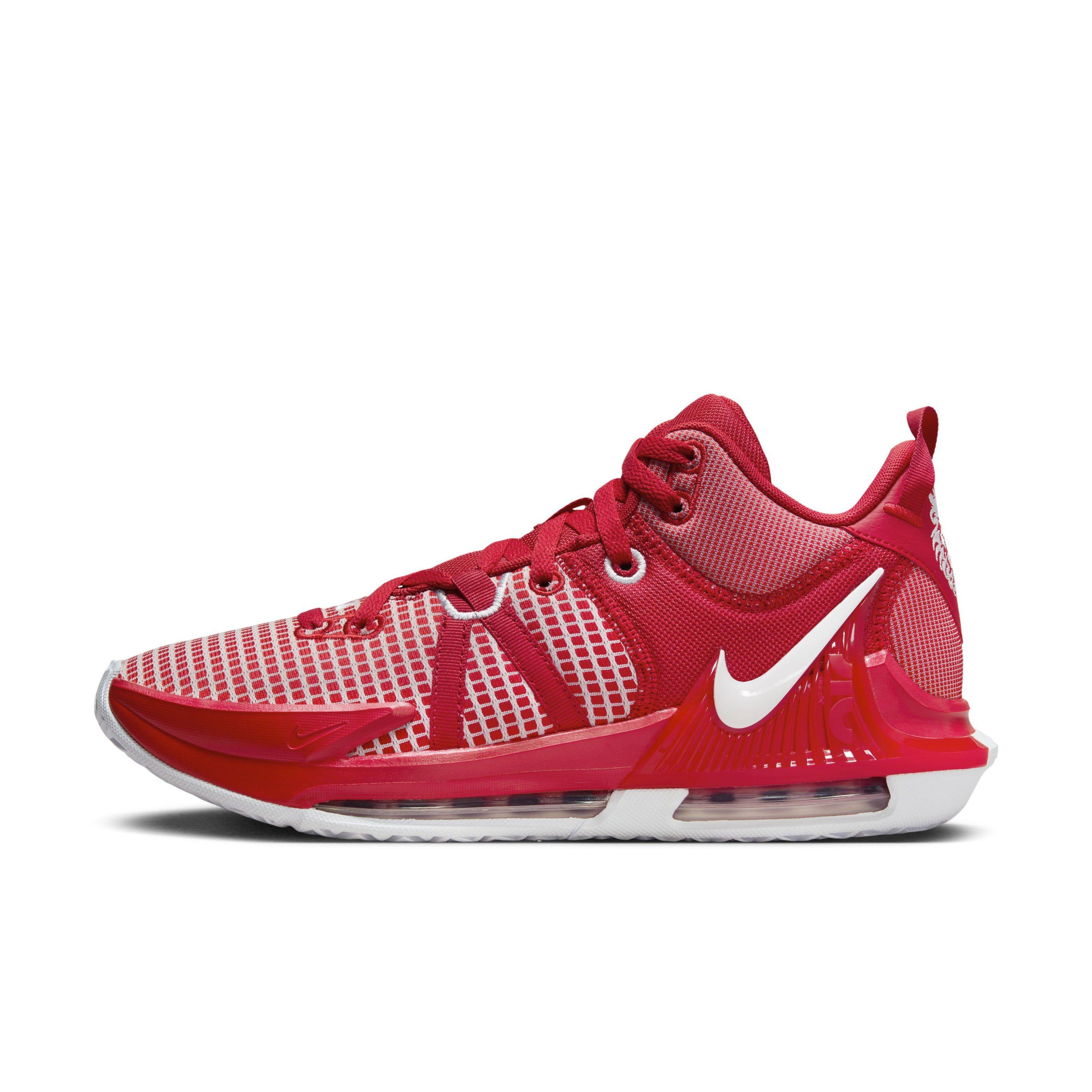 Lebron james shoes red and white deals