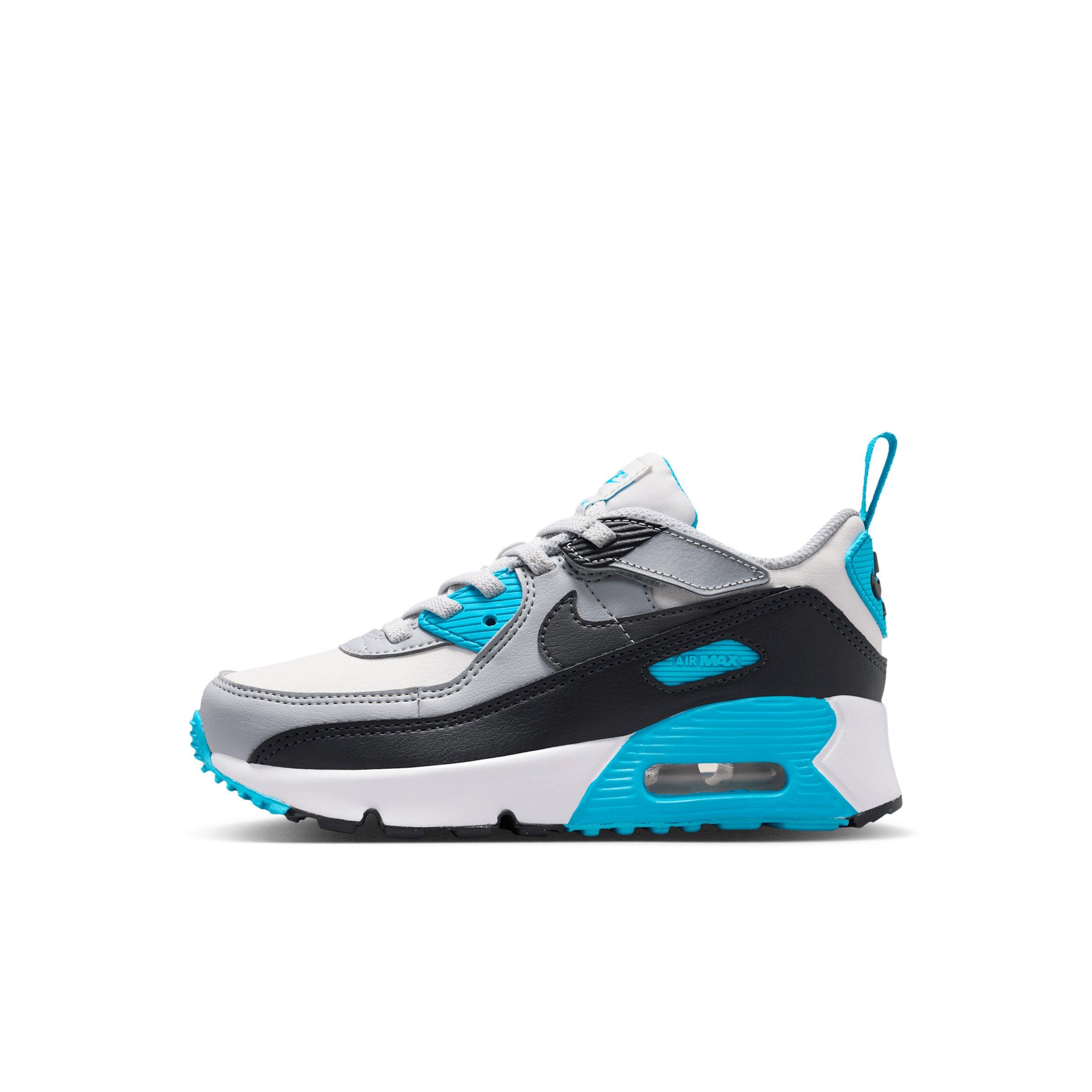 Nike Air Max 90 EasyOn Preschool Boys' "Platinum Tint/Blue Lightning/Wolf Grey/Iron Grey" Shoe