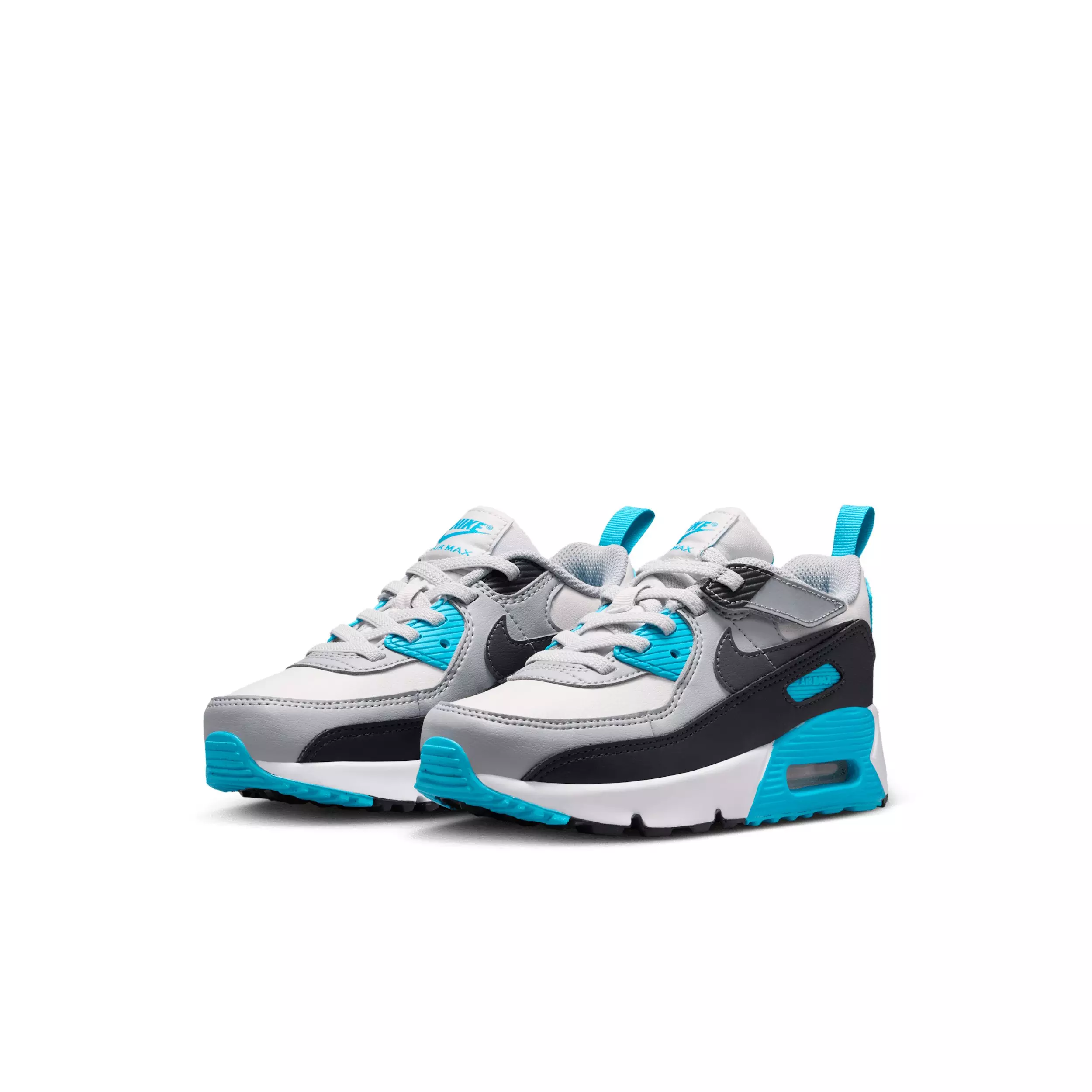 Nike Air Max 90 EasyOn "Platinum Tint/Blue Lightning/Wolf Grey/Iron Grey" Preschool Boys' Shoe - PLATINUM/BLUE/GREY/GREY