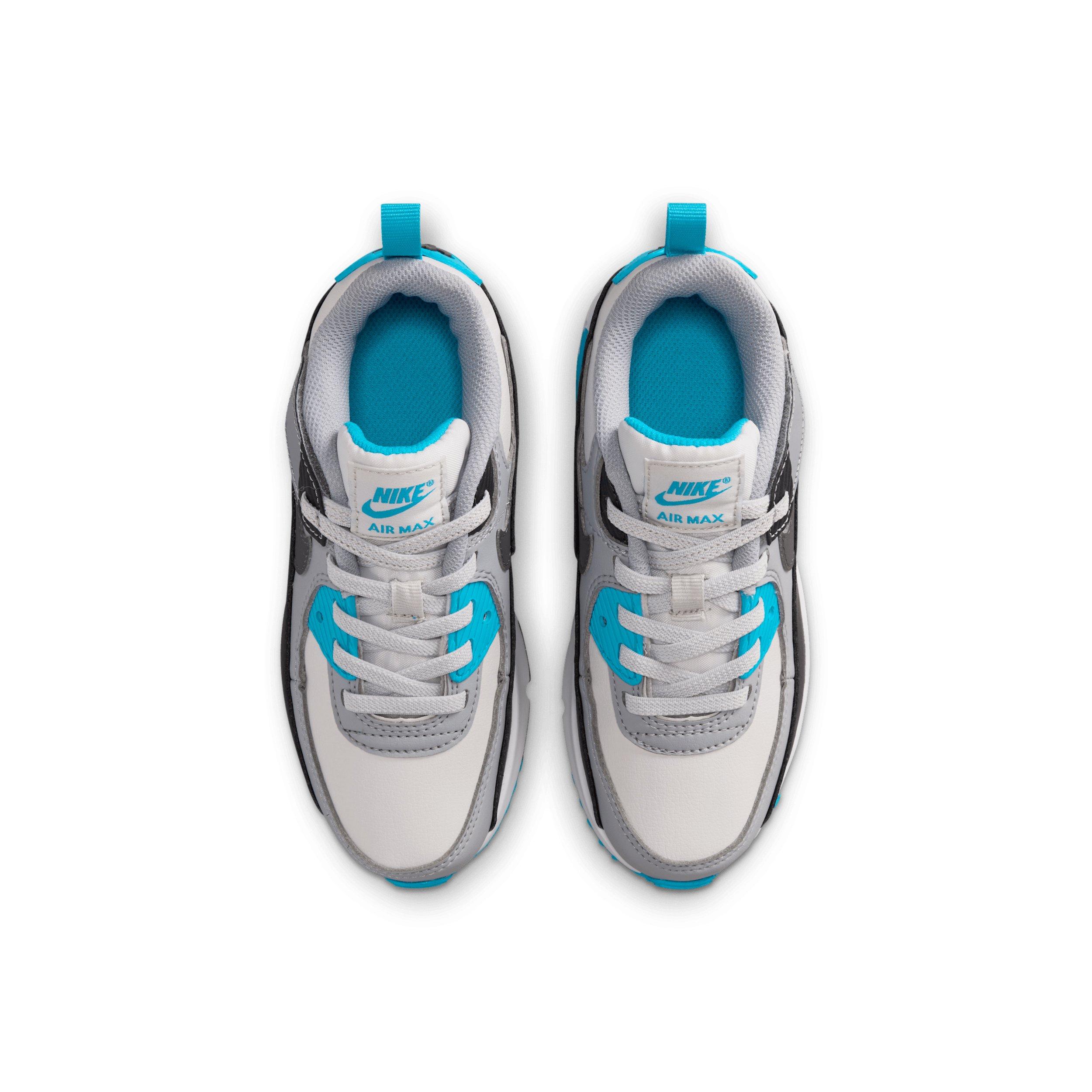 Nike Air Max 90 EasyOn Preschool Boys' "Platinum Tint/Blue Lightning/Wolf Grey/Iron Grey" Shoe