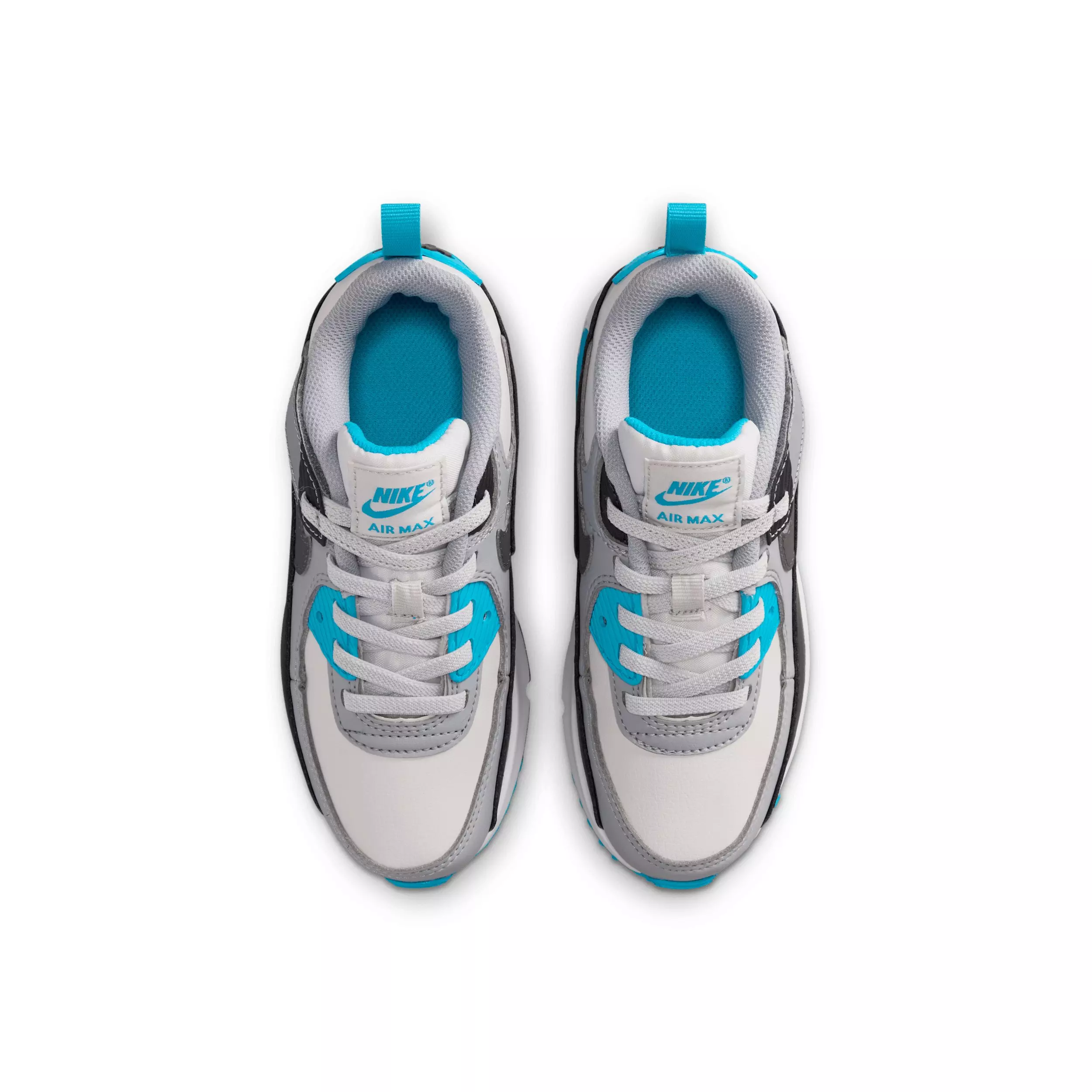 Nike Air Max 90 EasyOn "Platinum Tint/Blue Lightning/Wolf Grey/Iron Grey" Preschool Boys' Shoe - PLATINUM/BLUE/GREY/GREY