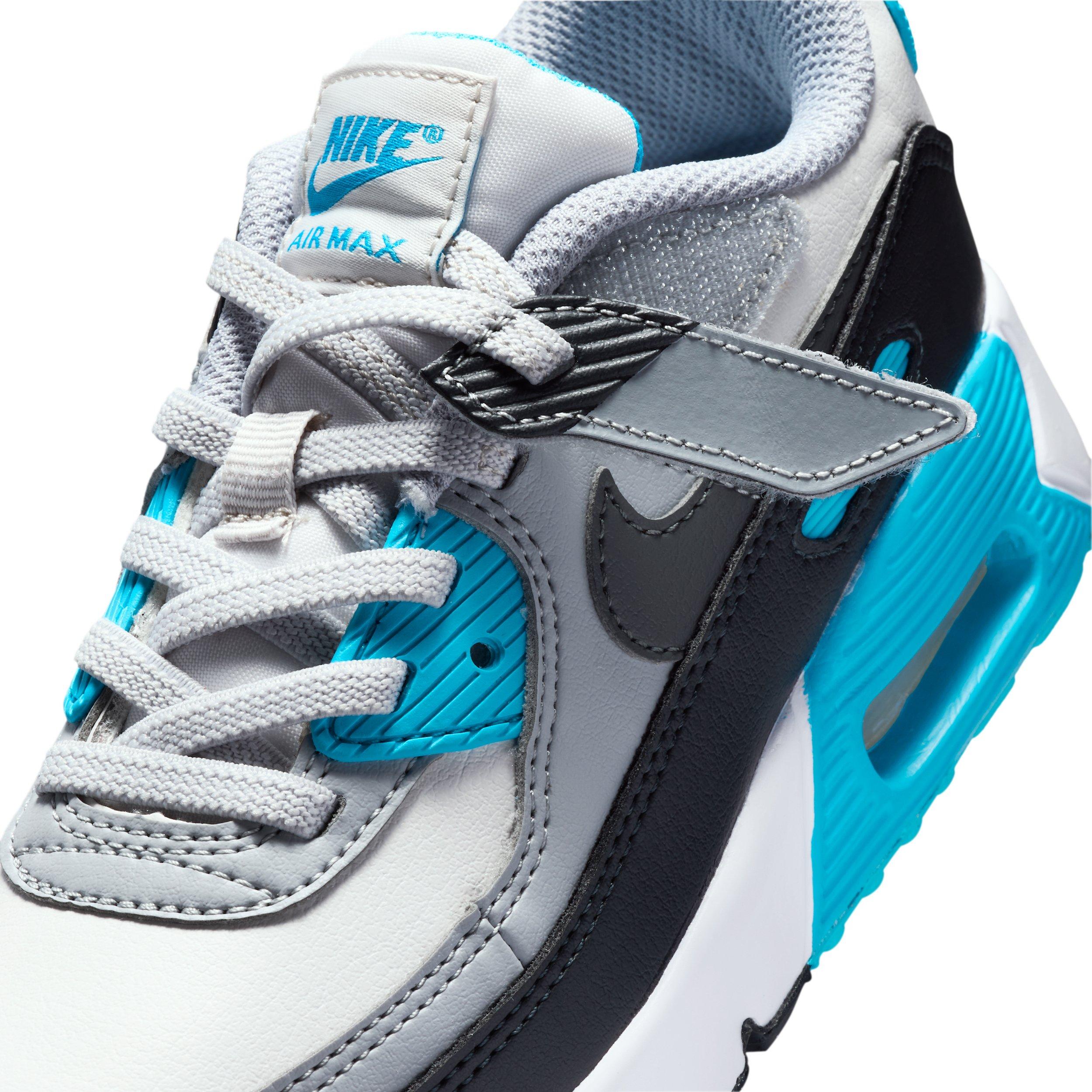 Nike Air Max 90 EasyOn Preschool Boys' "Platinum Tint/Blue Lightning/Wolf Grey/Iron Grey" Shoe