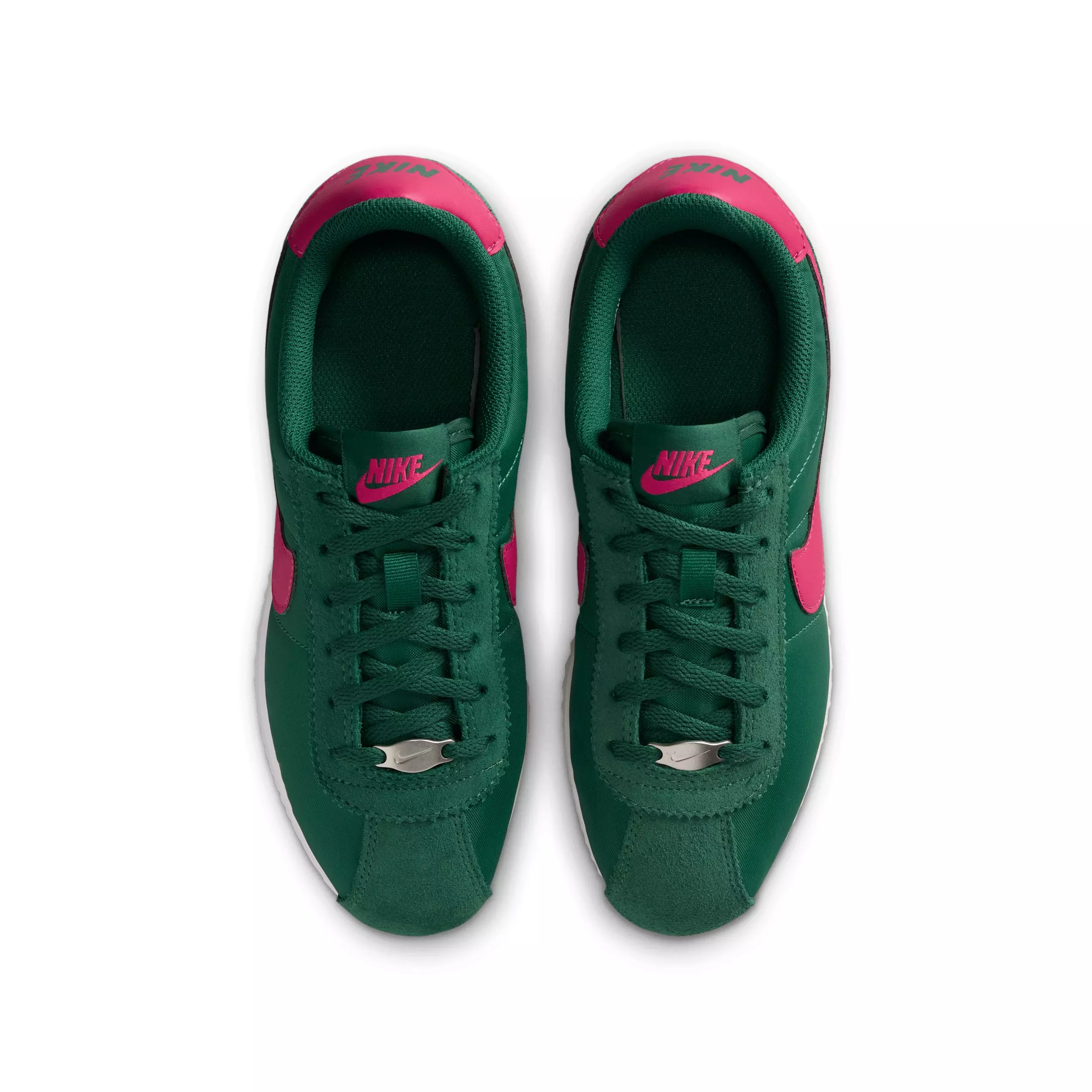 Nike Cortez Textile "Gorge Green/White/Wild Cherry" Grade School Boys' Shoe - GREEN/WHITE/CHERRY
